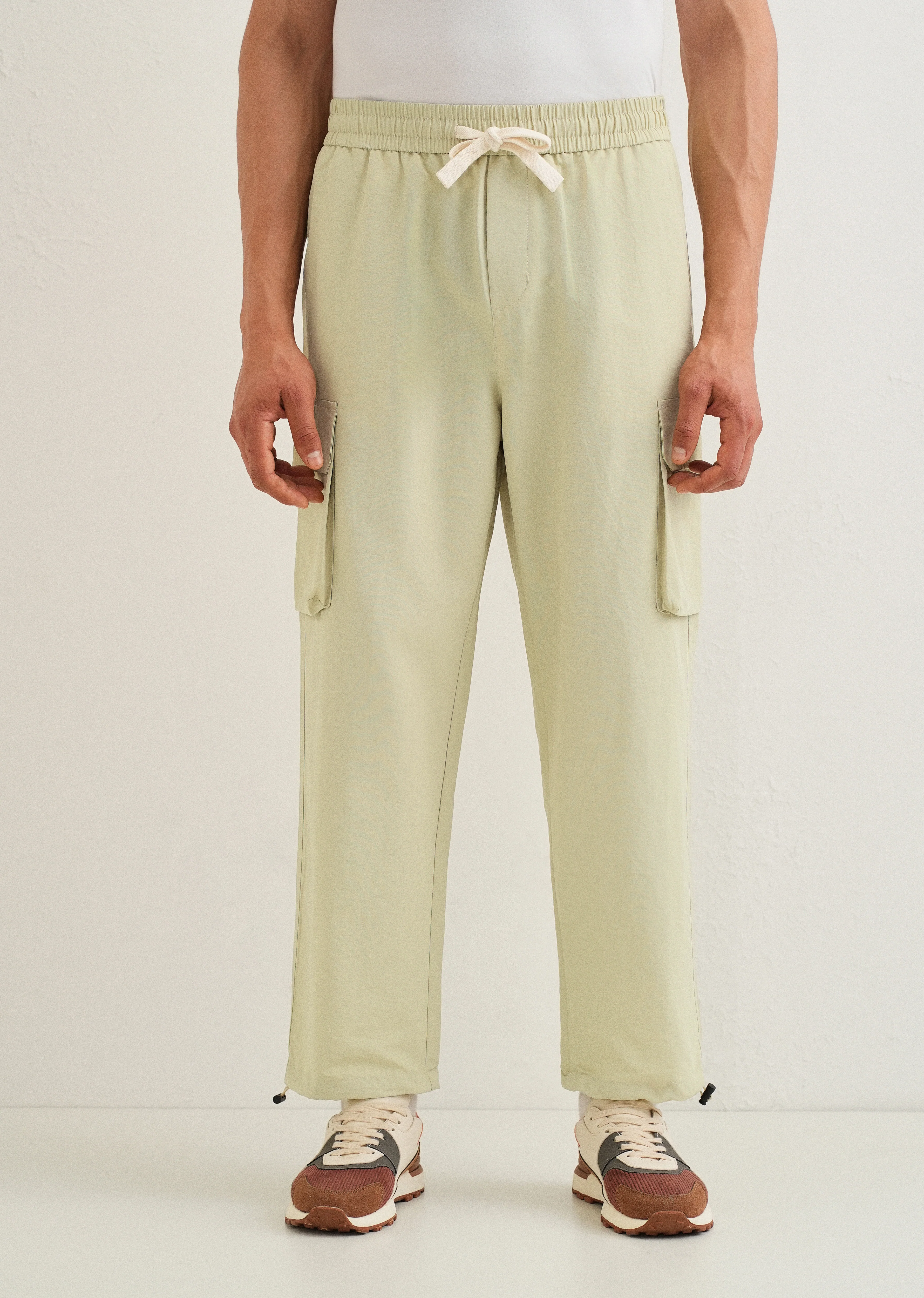 Pastel Green Relaxed Fit Cargo Pant - Image 3