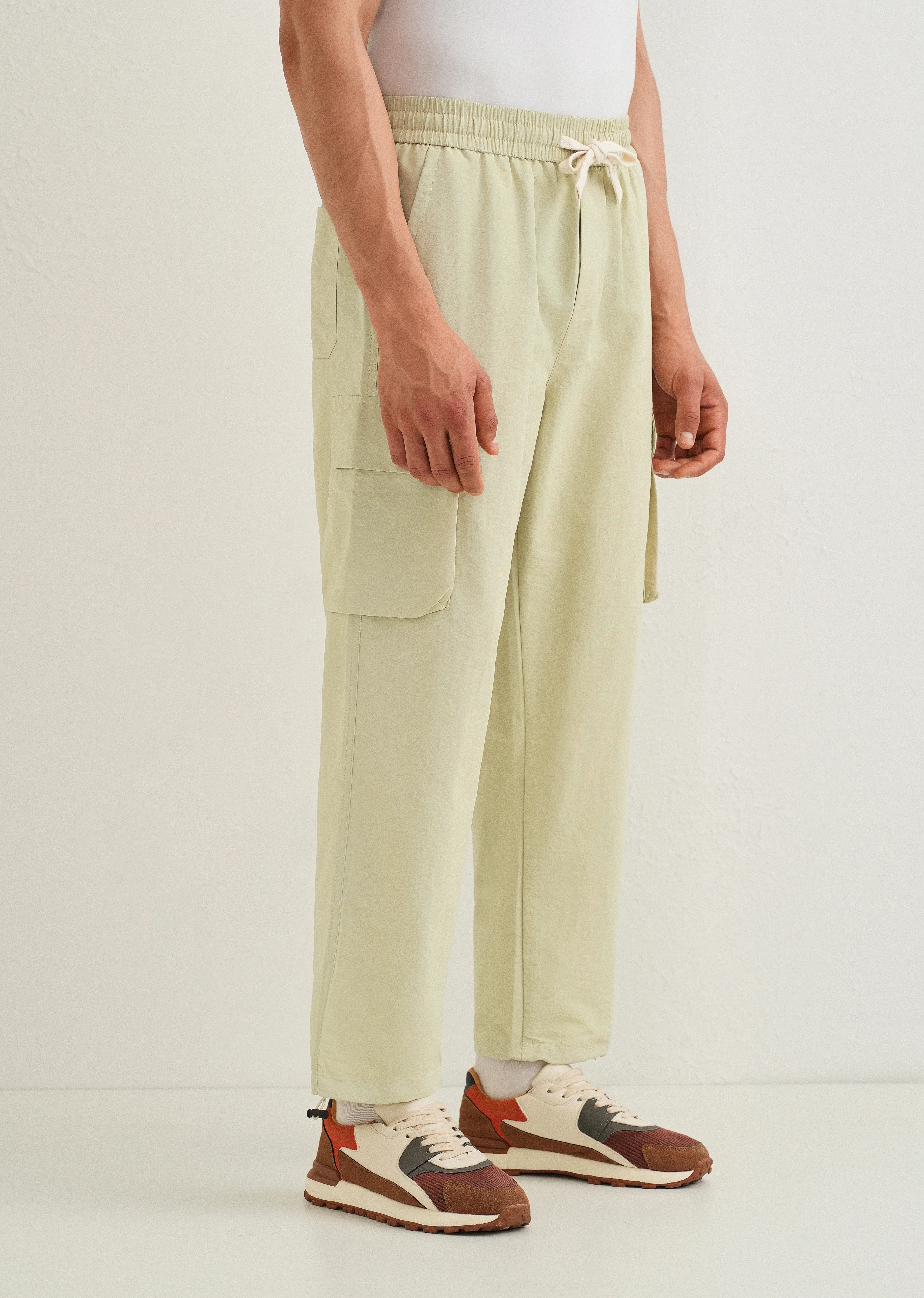 Pastel Green Relaxed Fit Cargo Pant - Image 4
