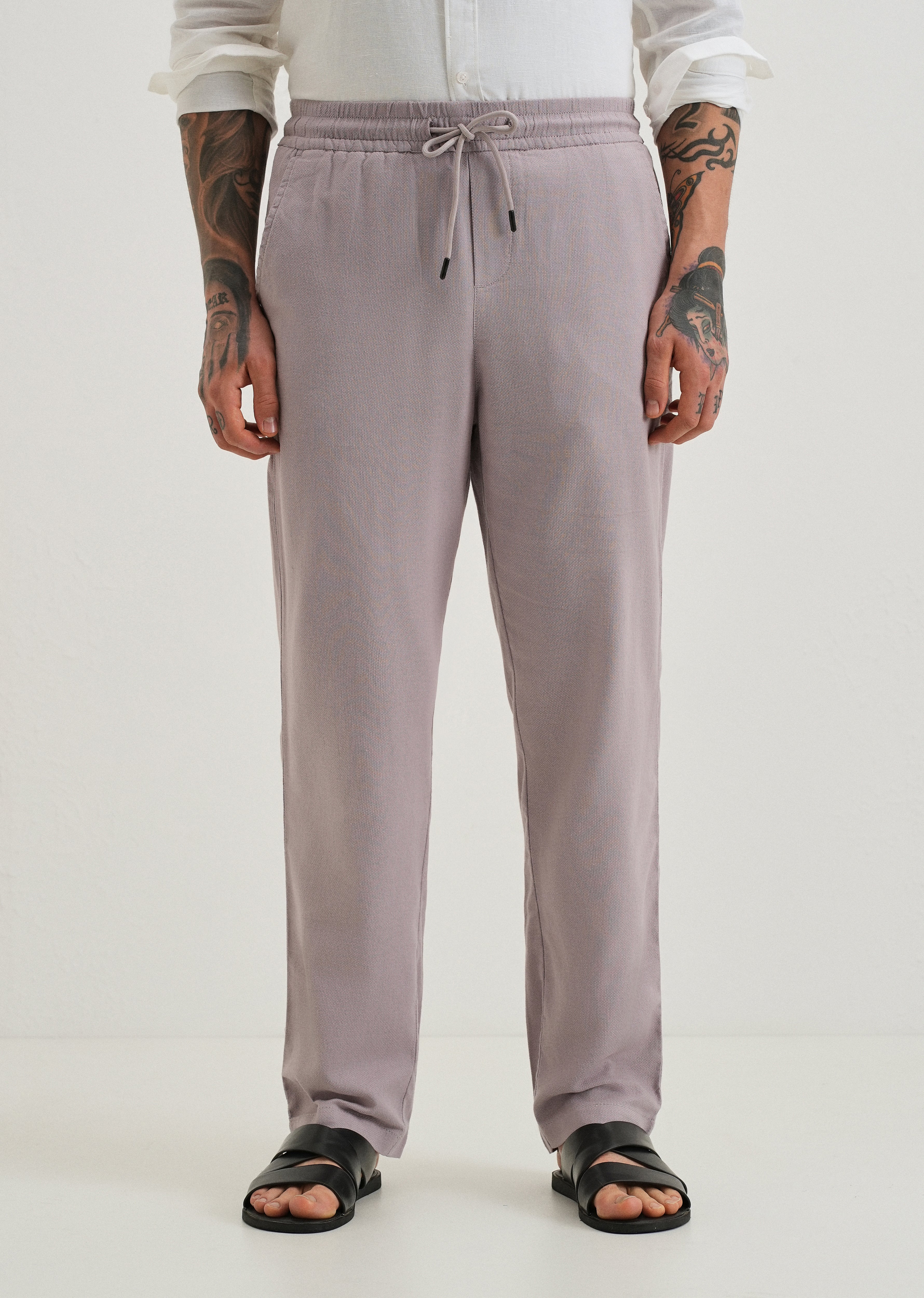 Pastel Lavender Textured Pants - Image 3