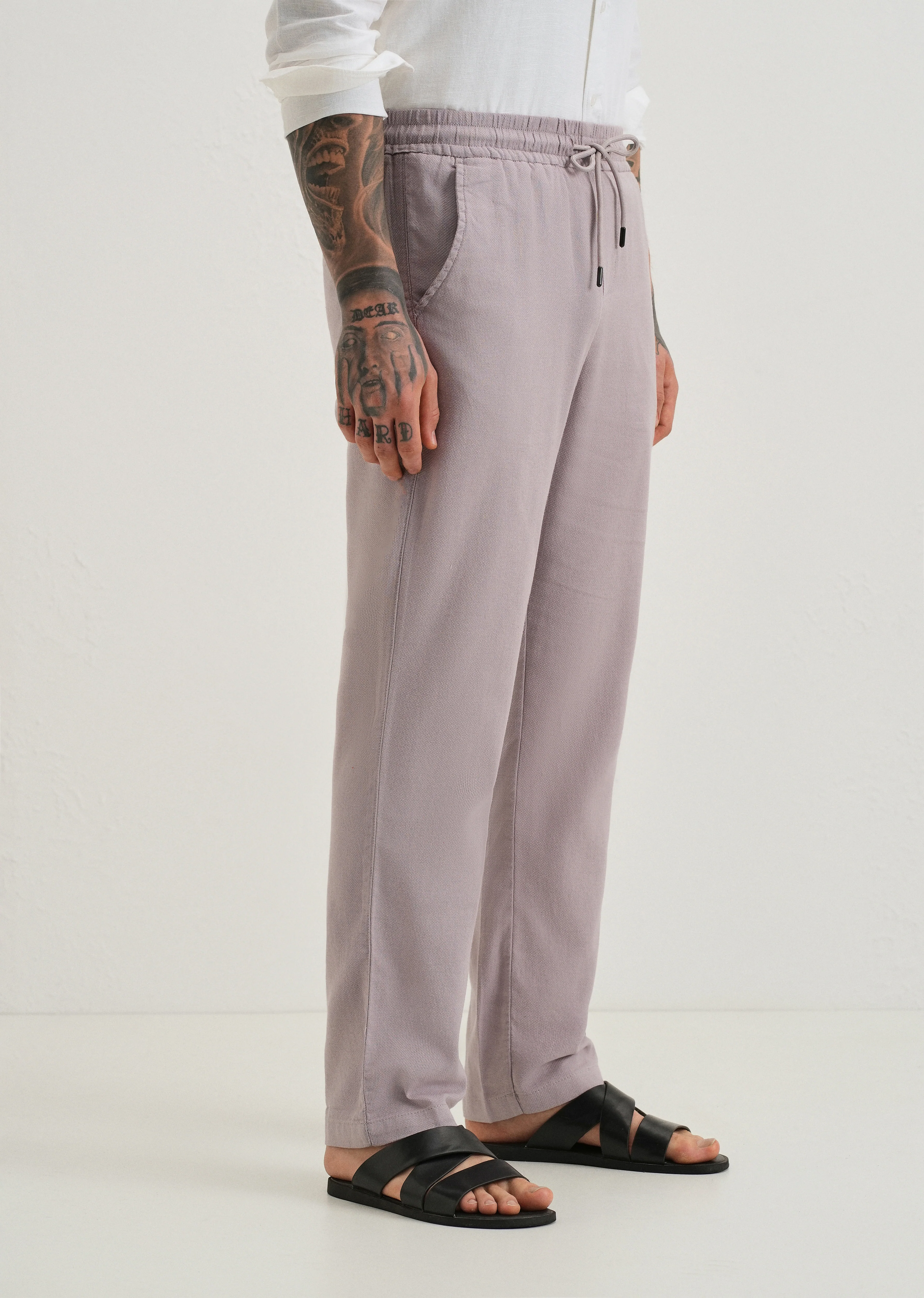 Pastel Lavender Textured Pants - Image 4