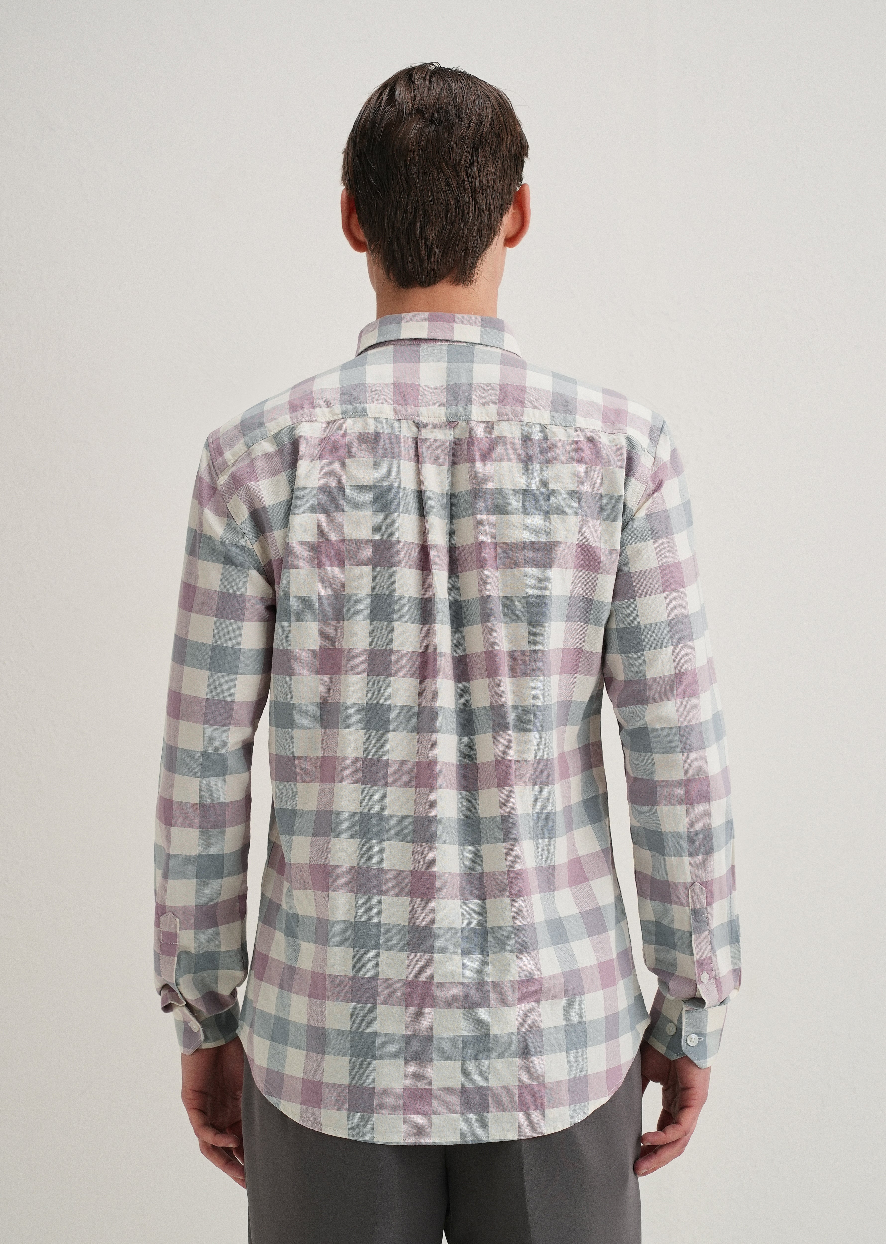 Pastel Pink Buffalo Check Shirt - Image 3