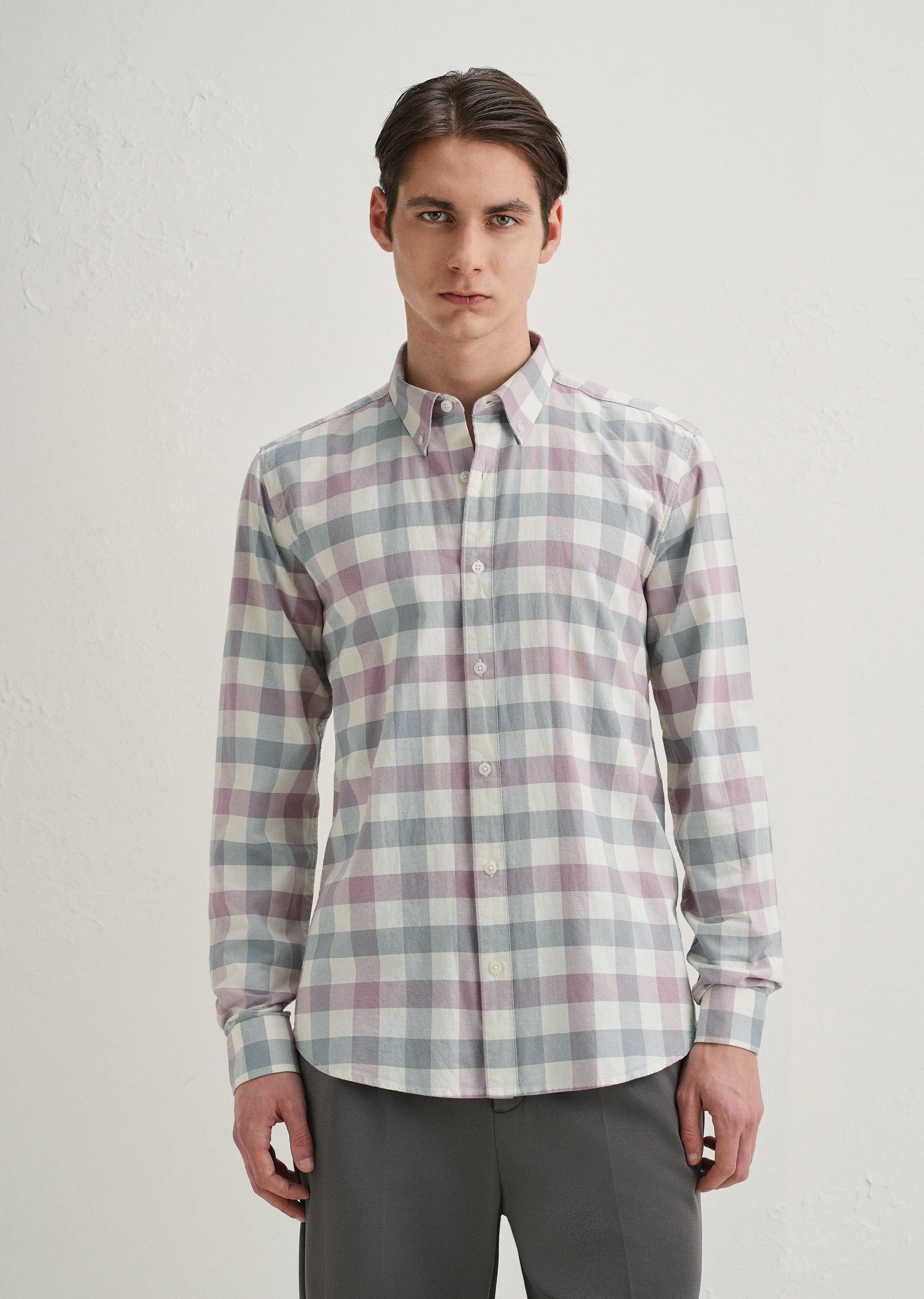 Pastel Pink Buffalo Check Shirt - Image 4