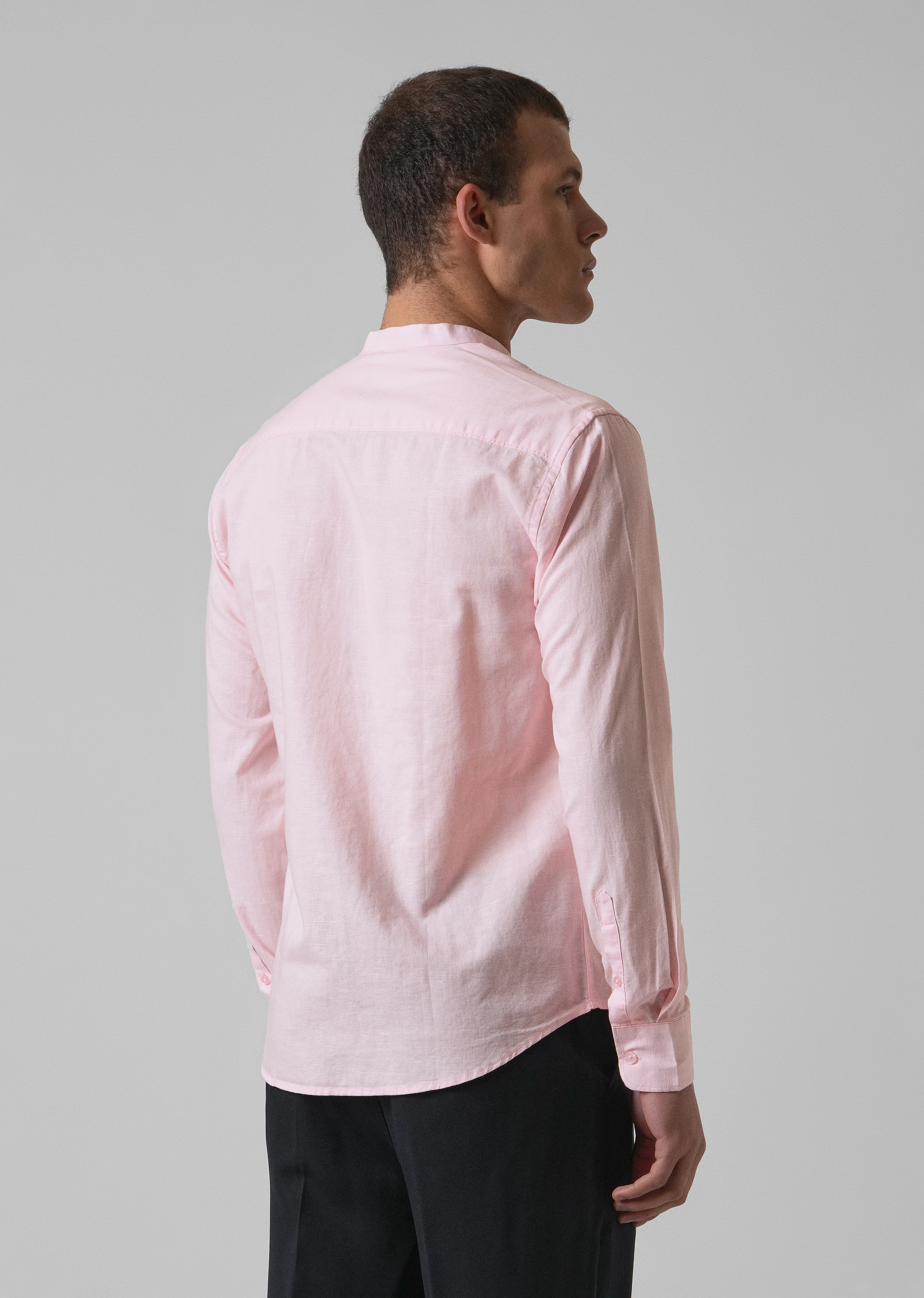 Pastel Pink Cotton Linen Shirt - Image 2
