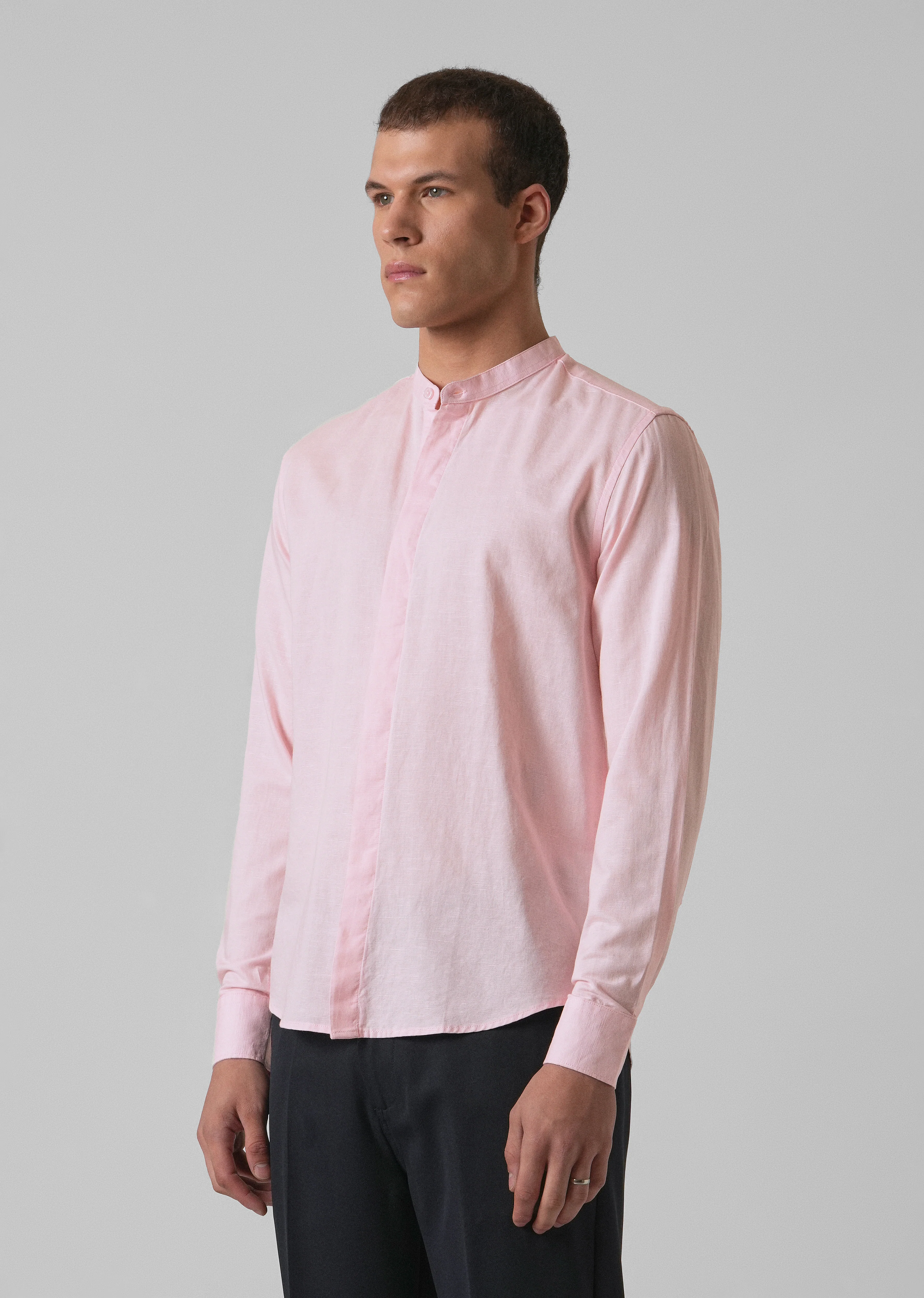 Pastel Pink Cotton Linen Shirt - Image 4