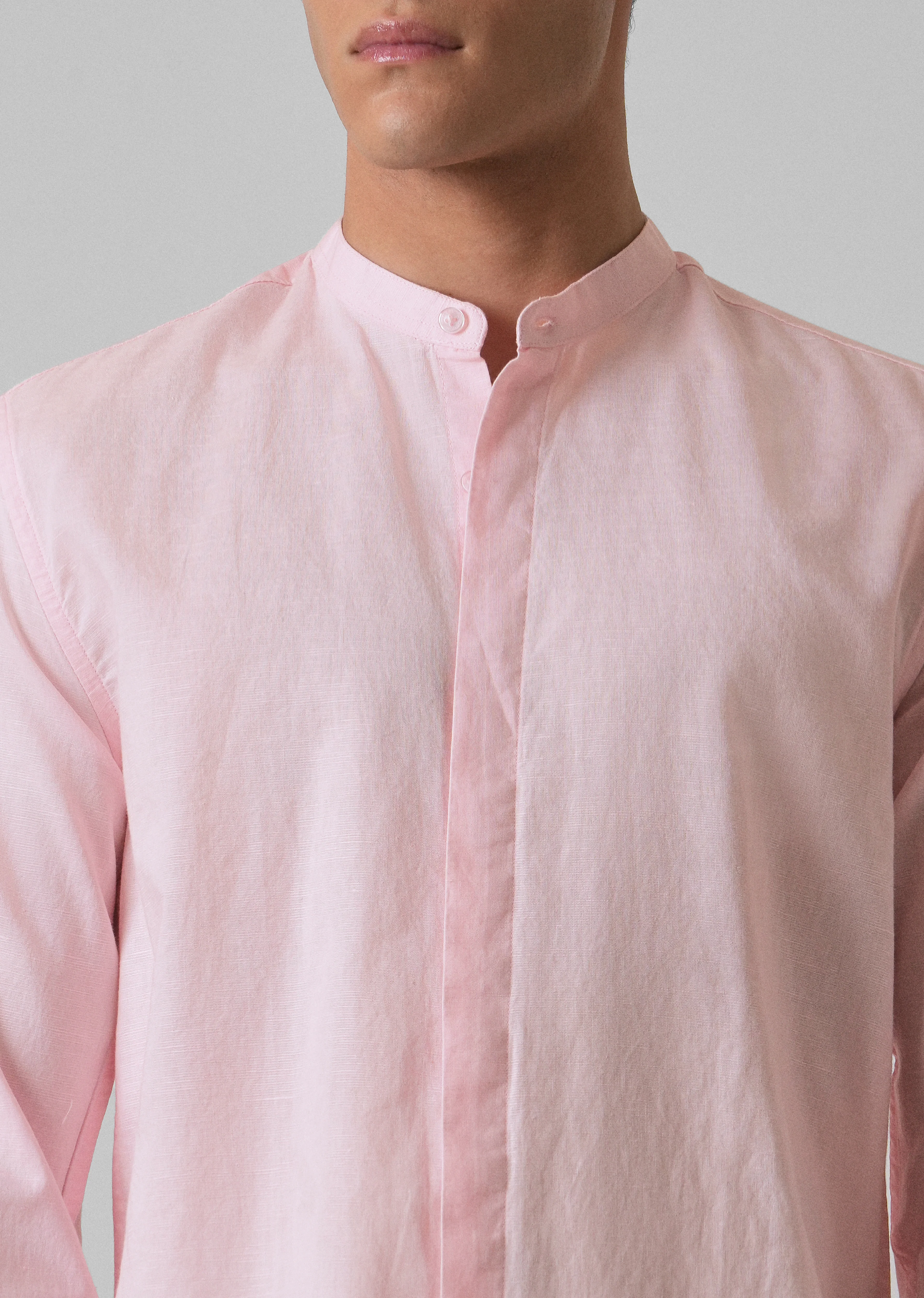 Pastel Pink Cotton Linen Shirt - Image 5