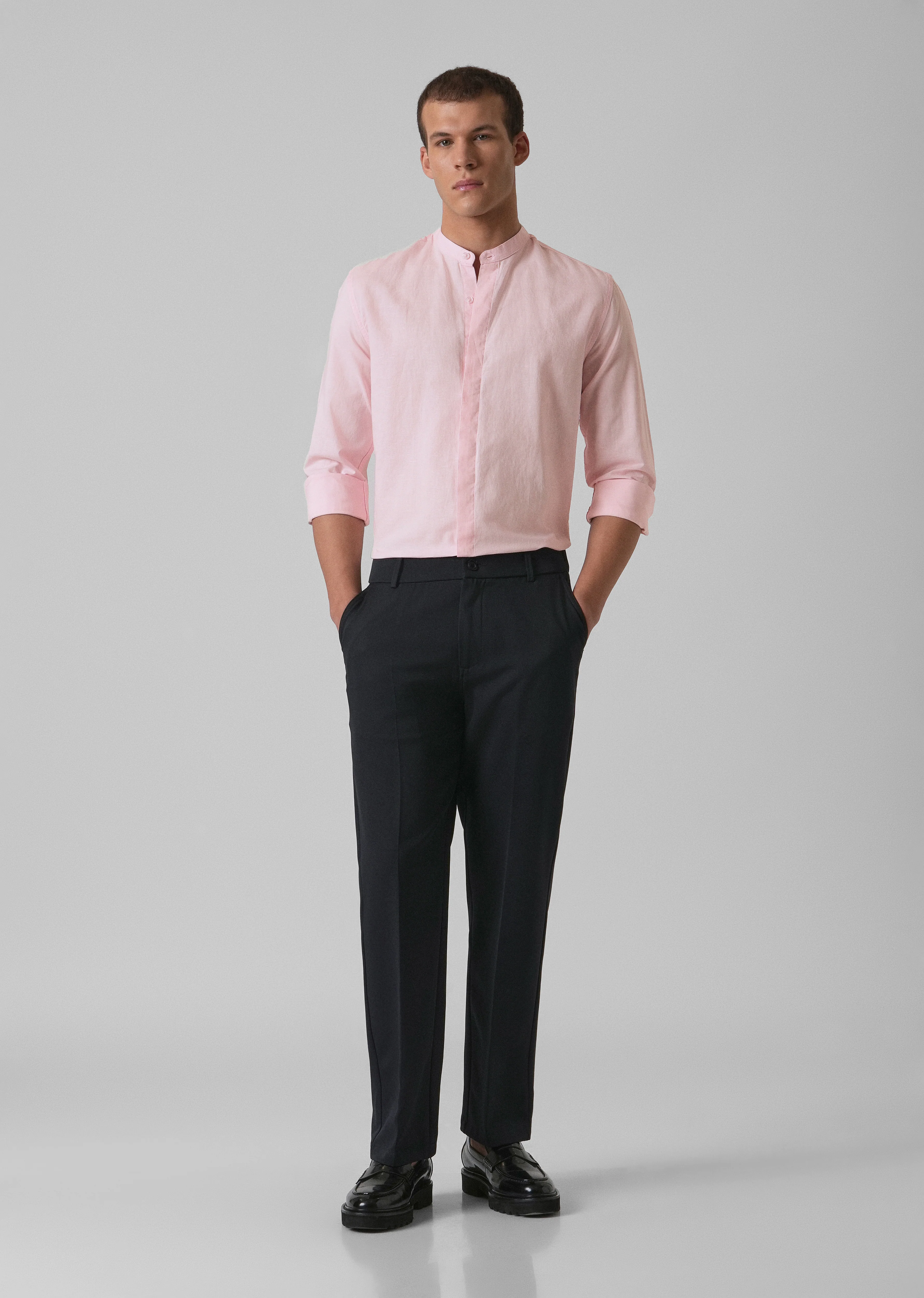 Pastel Pink Cotton Linen Shirt - Image 6