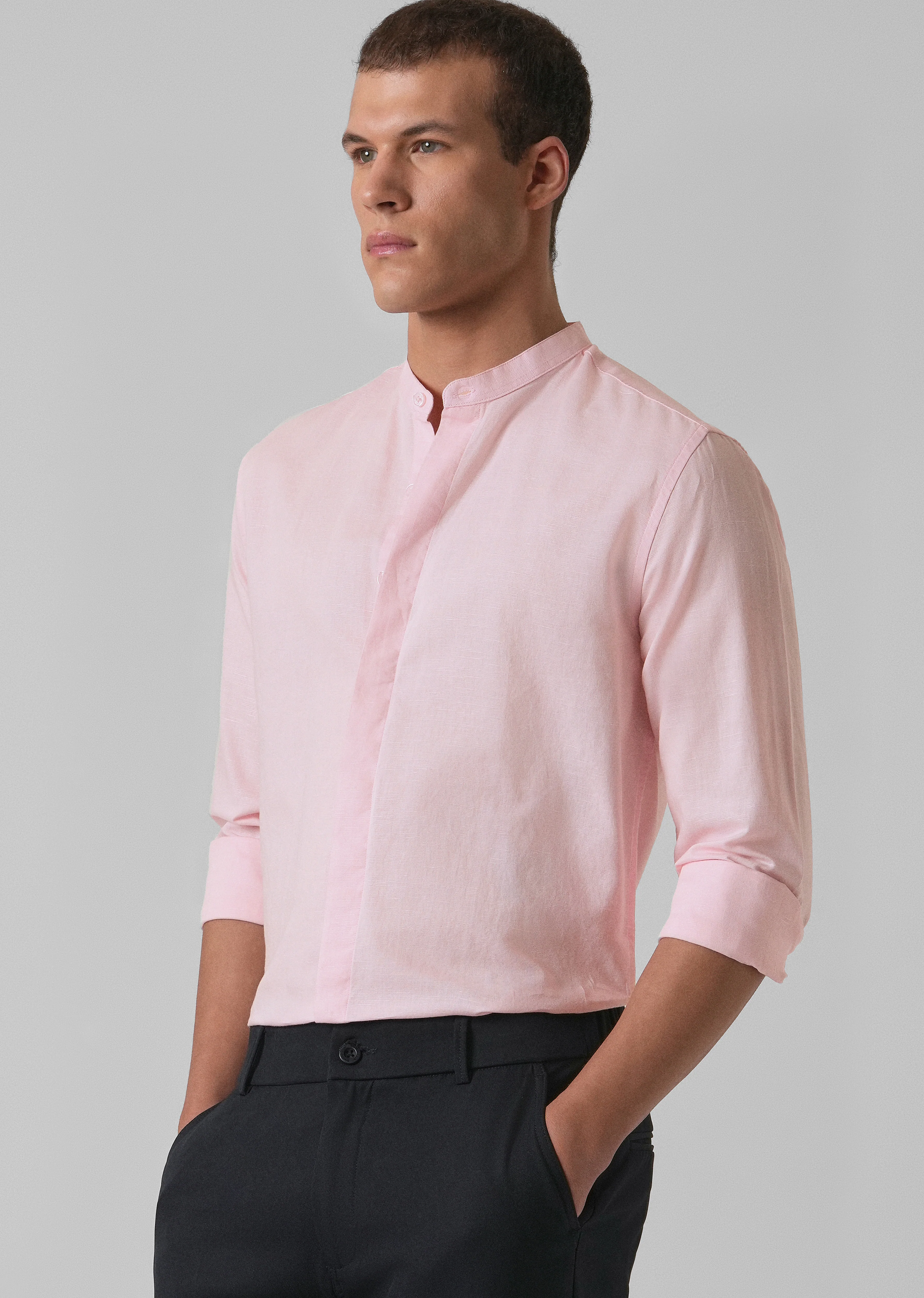Pastel Pink Cotton Linen Shirt - Image 7
