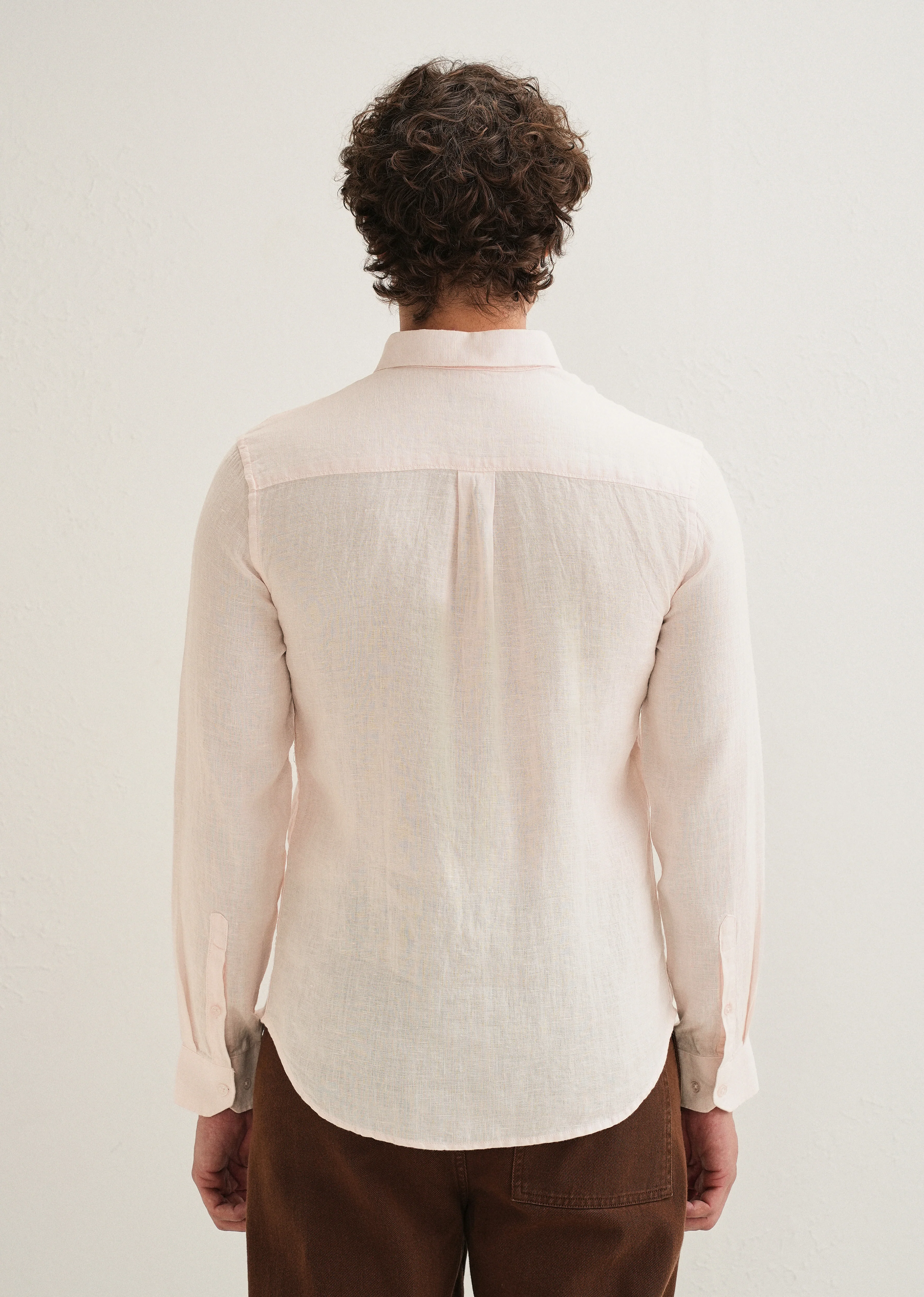 Pastel Pink Pure Linen Shirt - Image 4