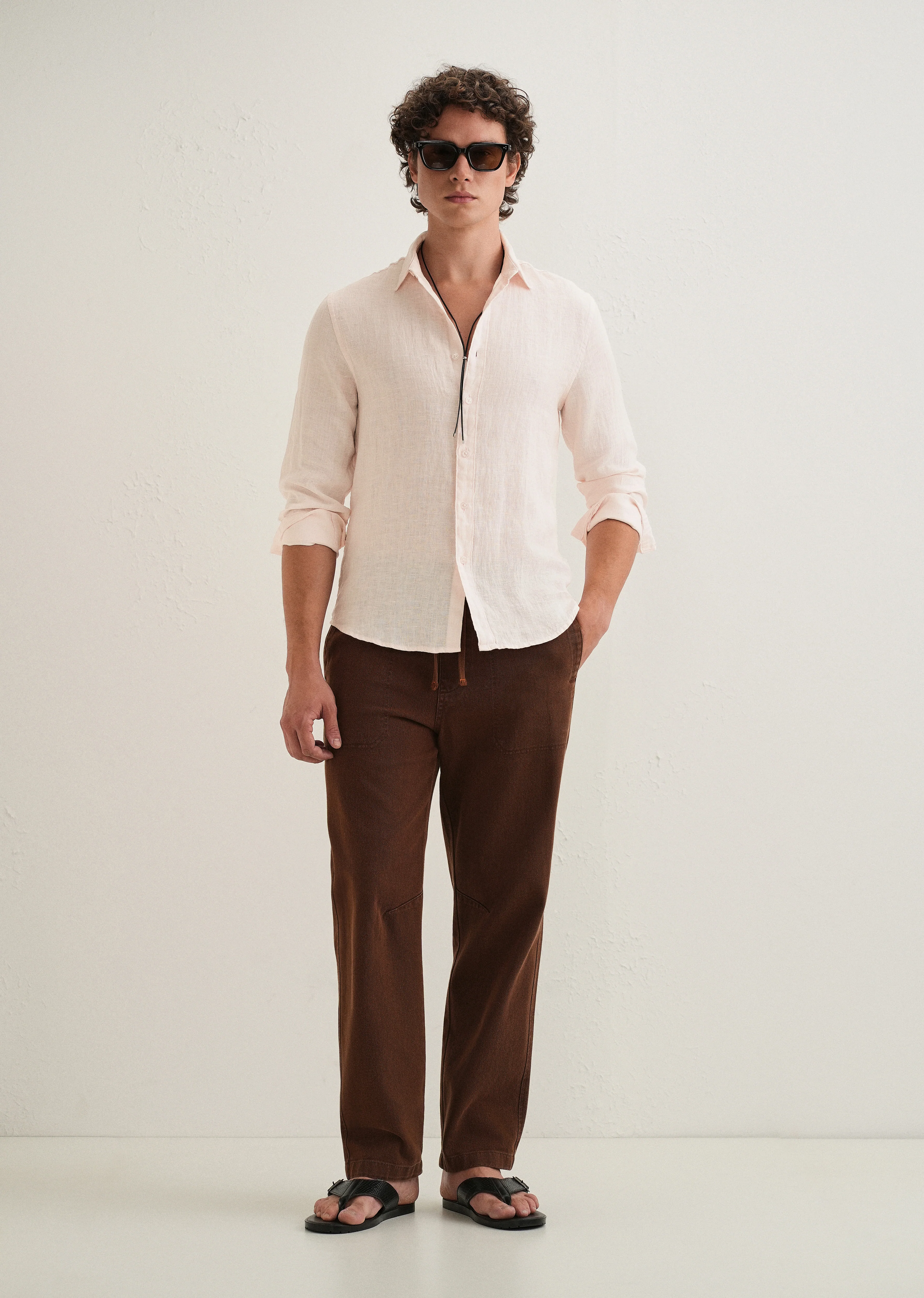 Pastel Pink Pure Linen Shirt - Image 6