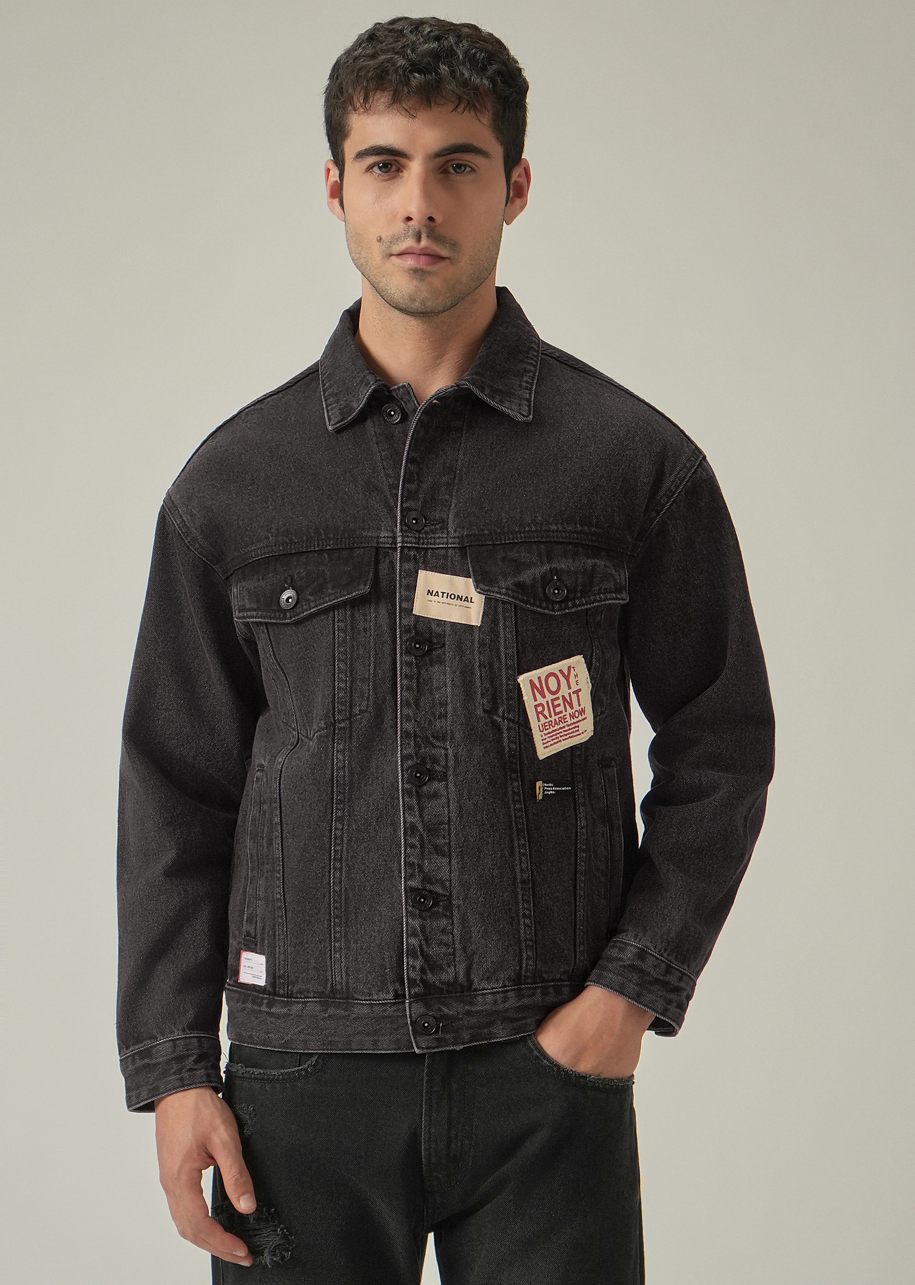 Patch Detail Denim Jacket - Image 3