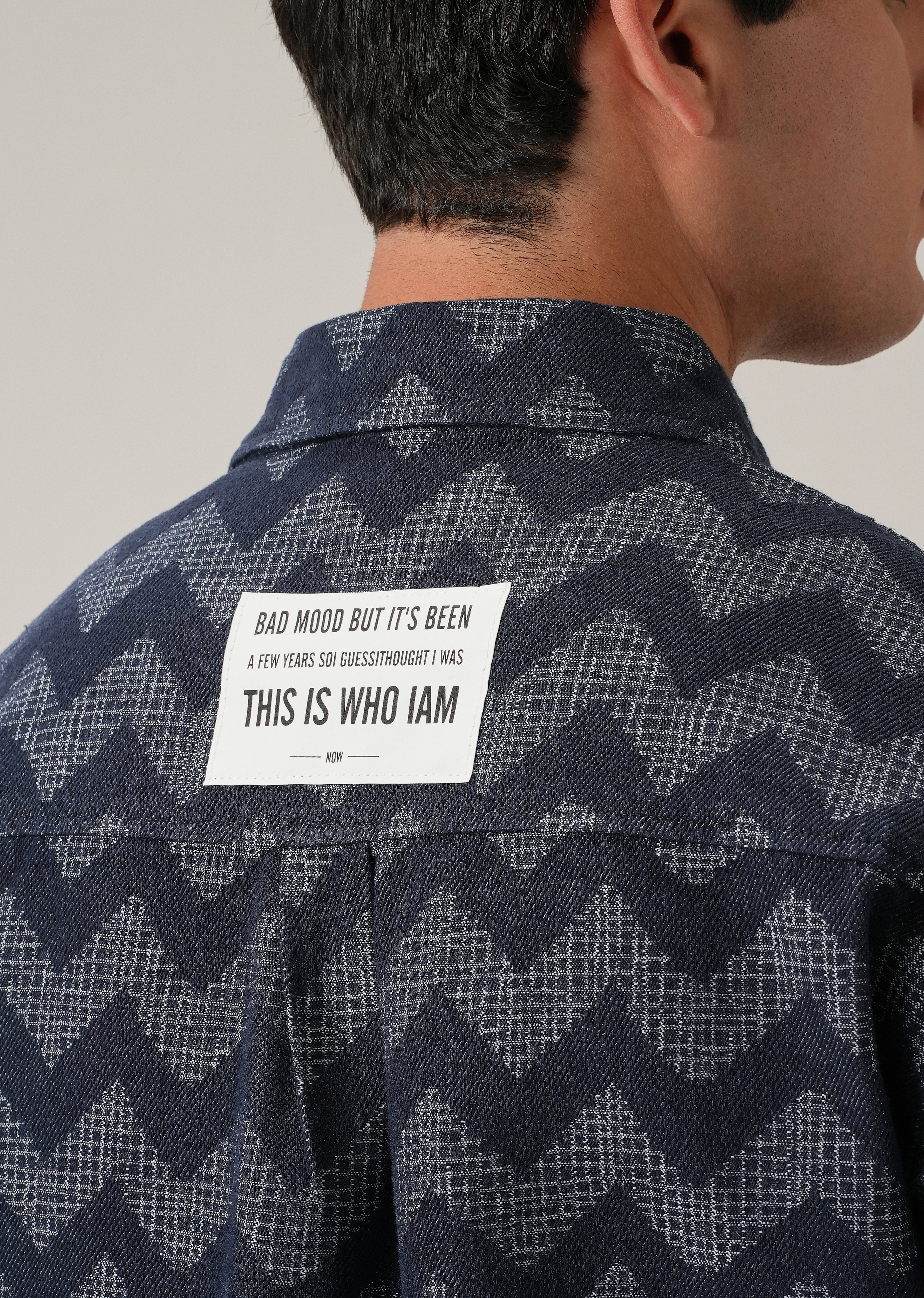 Patterned Denim Jacquard Jacket - Image 6