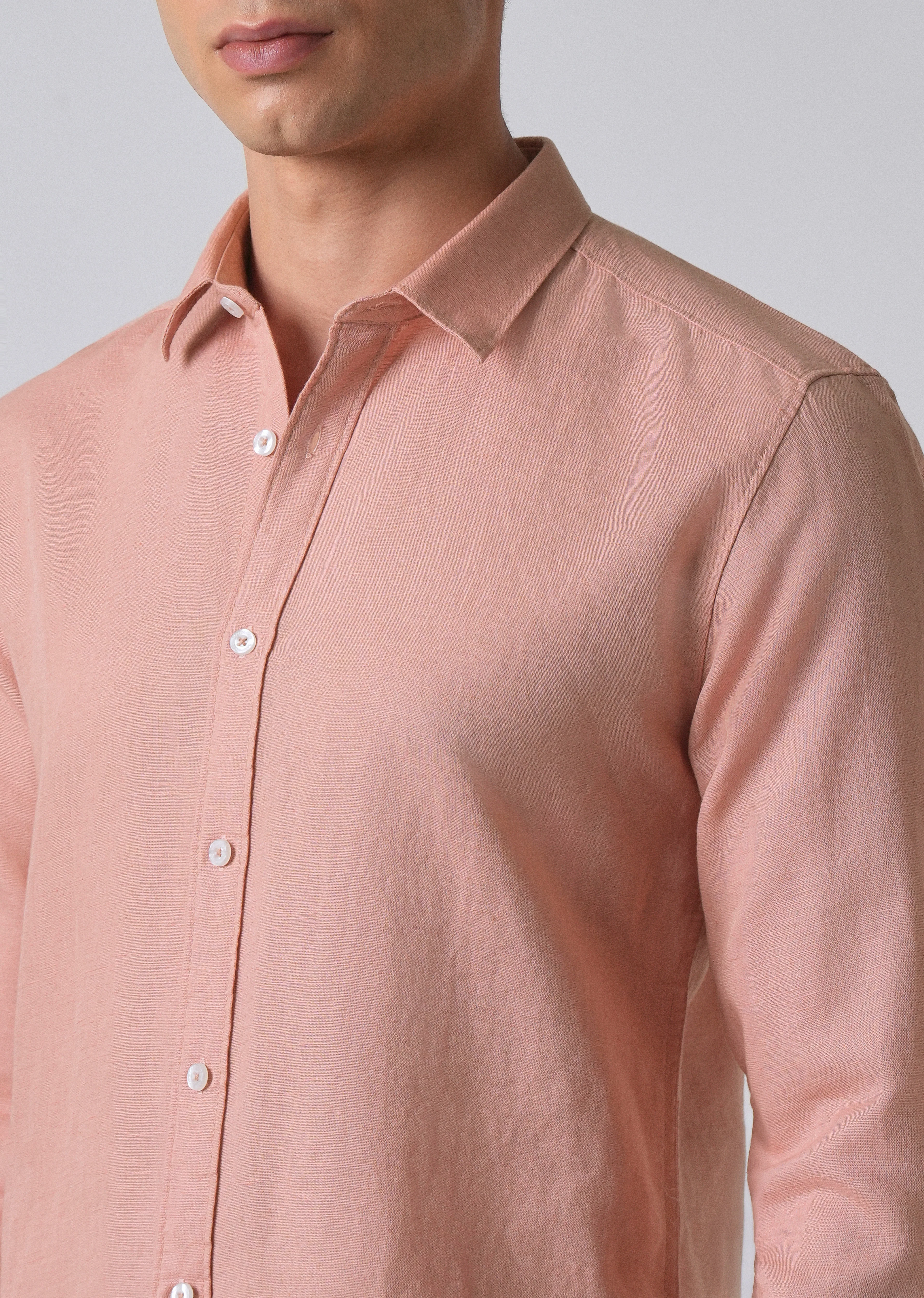 Peach Linen Shirt - Image 5