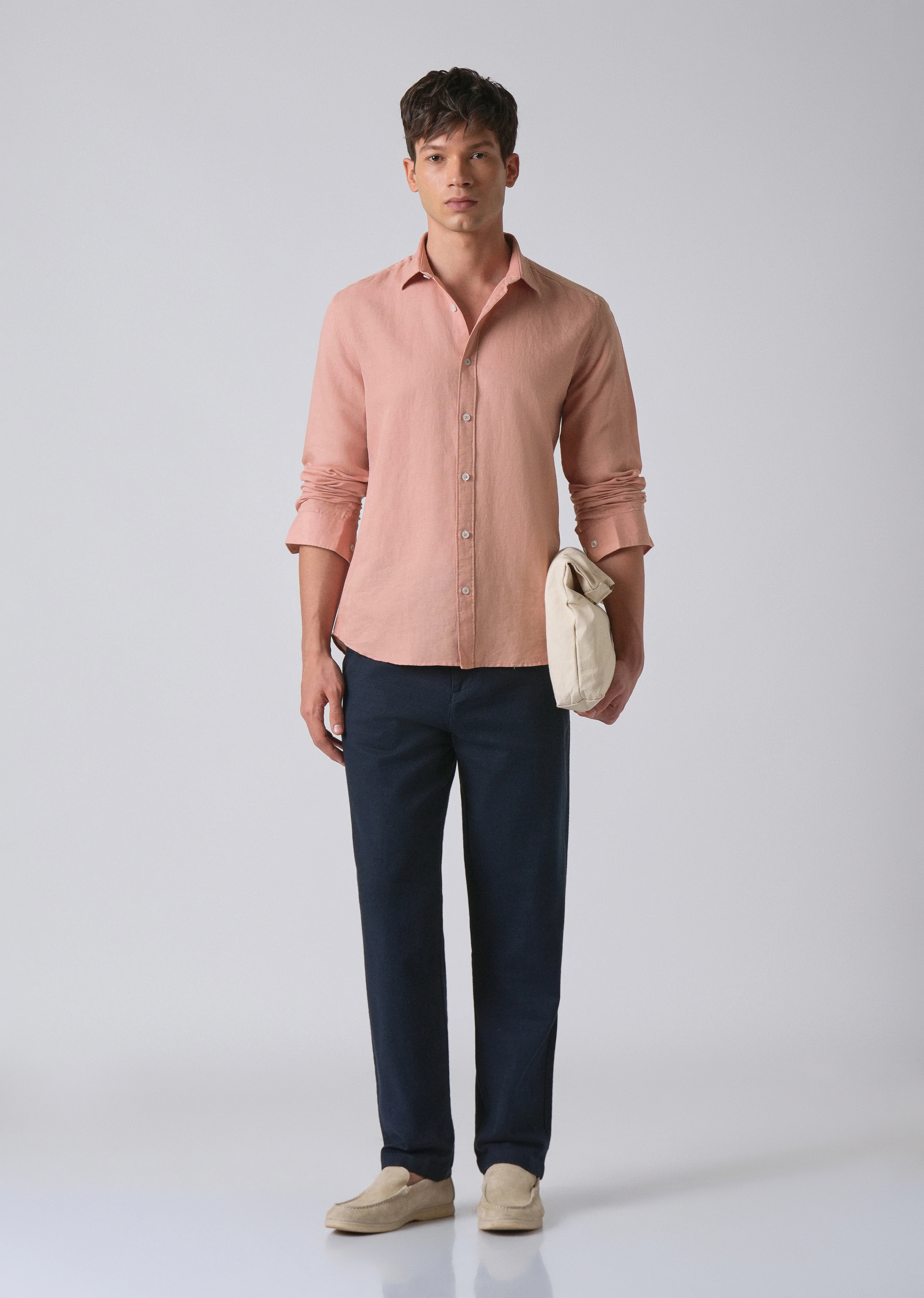 Peach Linen Shirt - Image 6