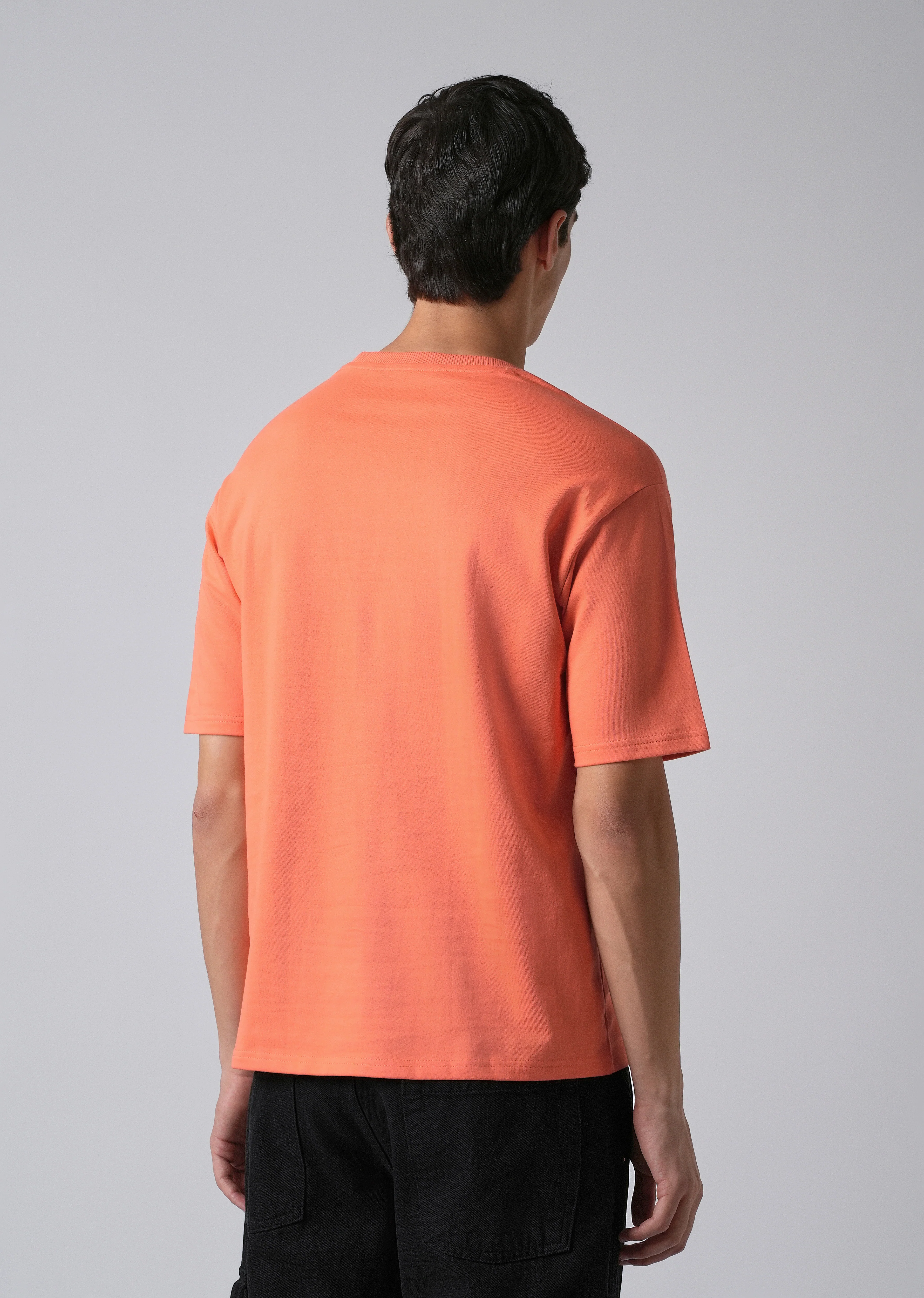 Peach Orange Basic Relaxed Fit T-shirt - Image 2