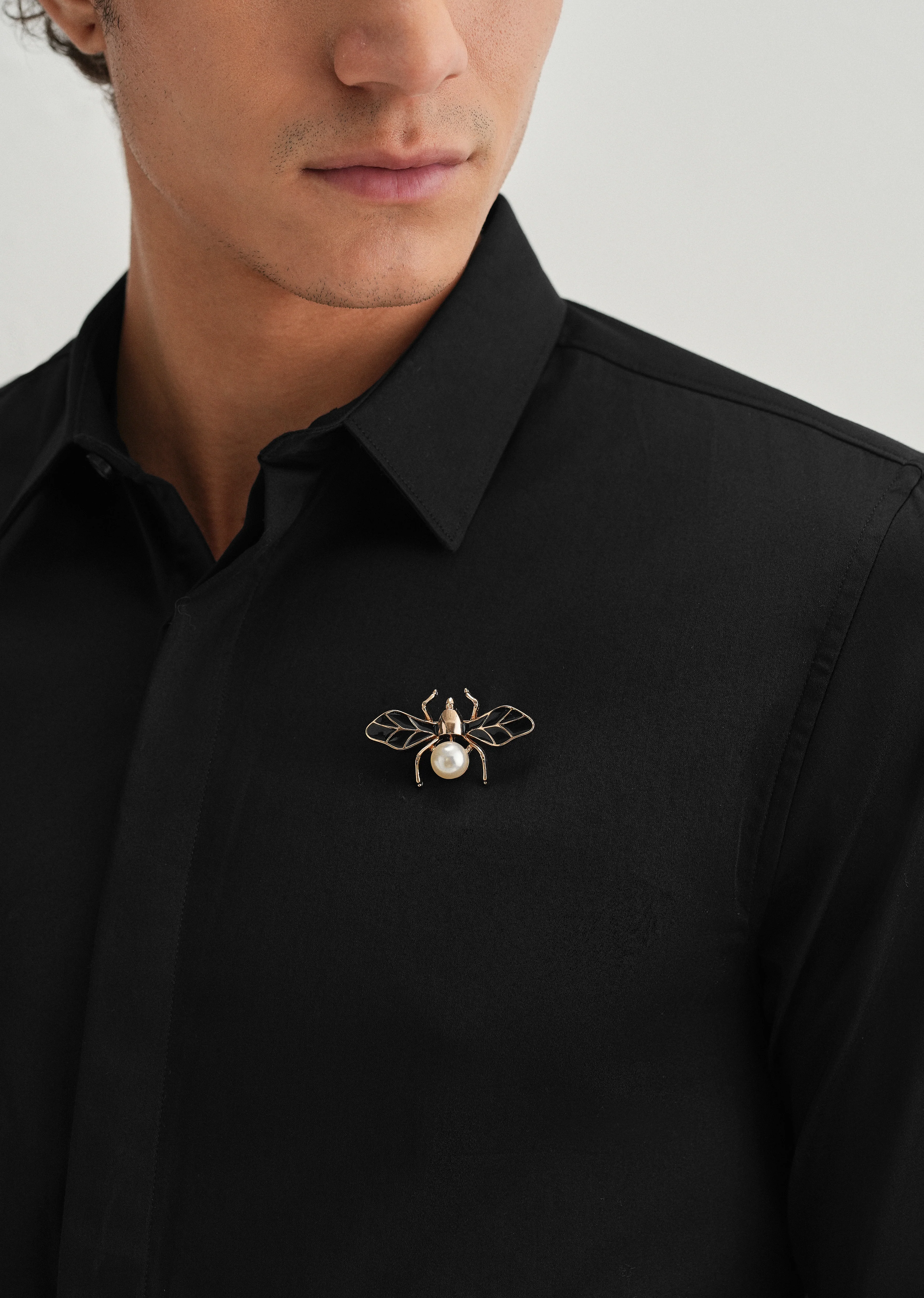 Pearl Bee Embellished Black Designer Shirt - Image 5