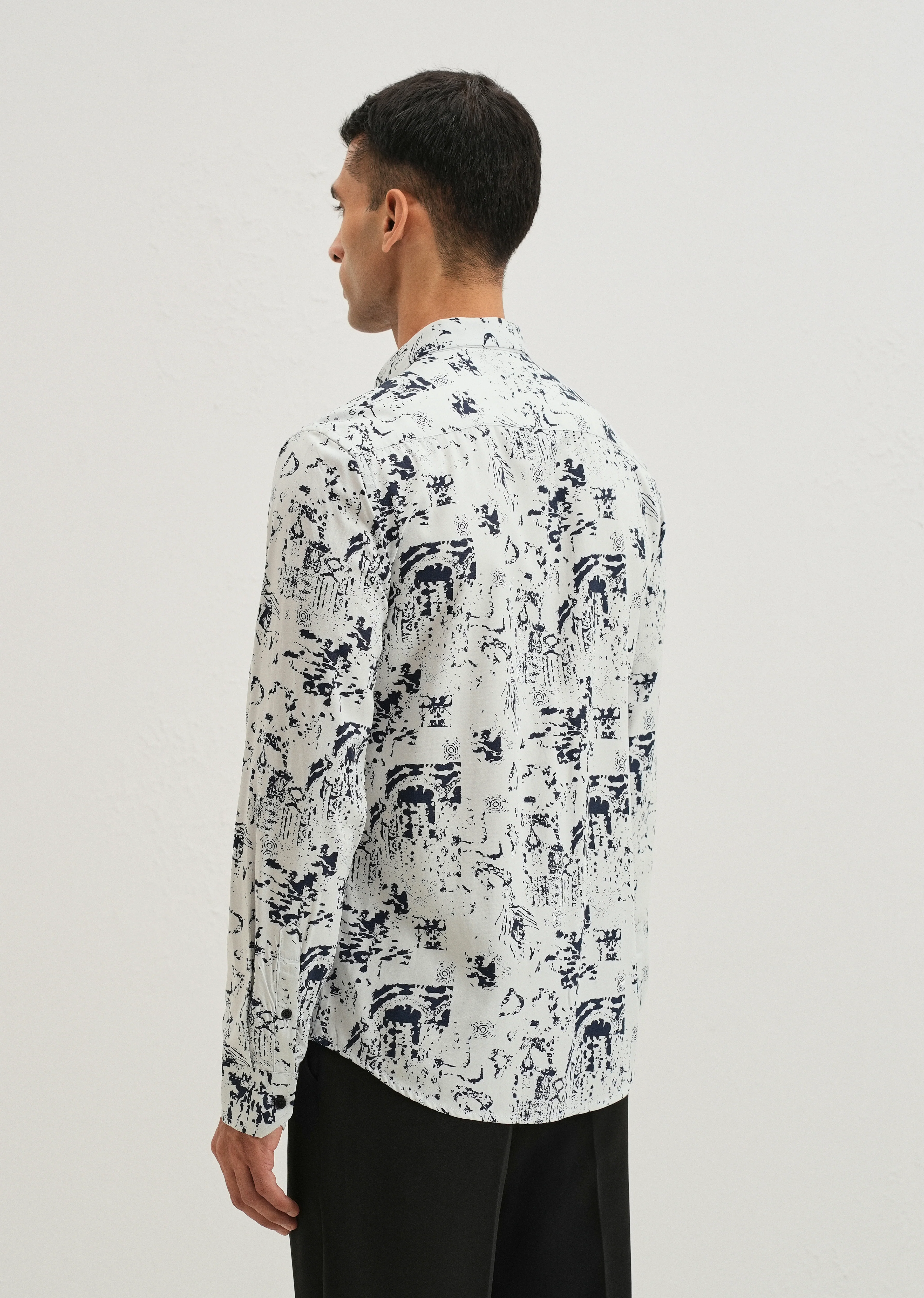 Pearl White Abstract Printed Shirt - Image 2