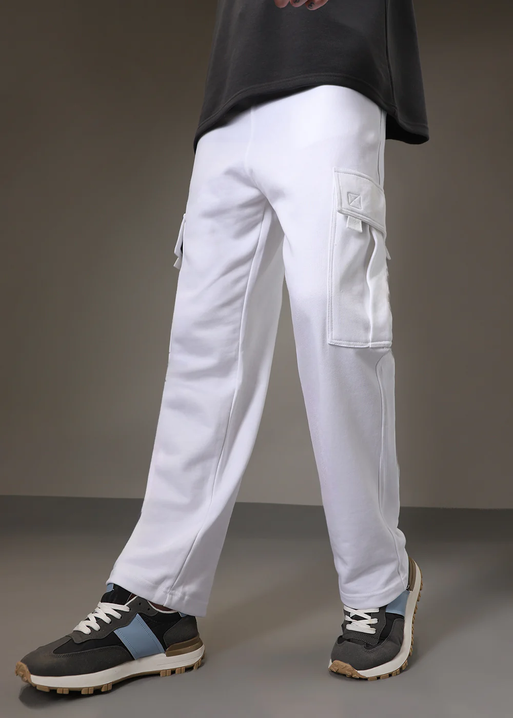 Pearl White Cargo Joggers - Image 3