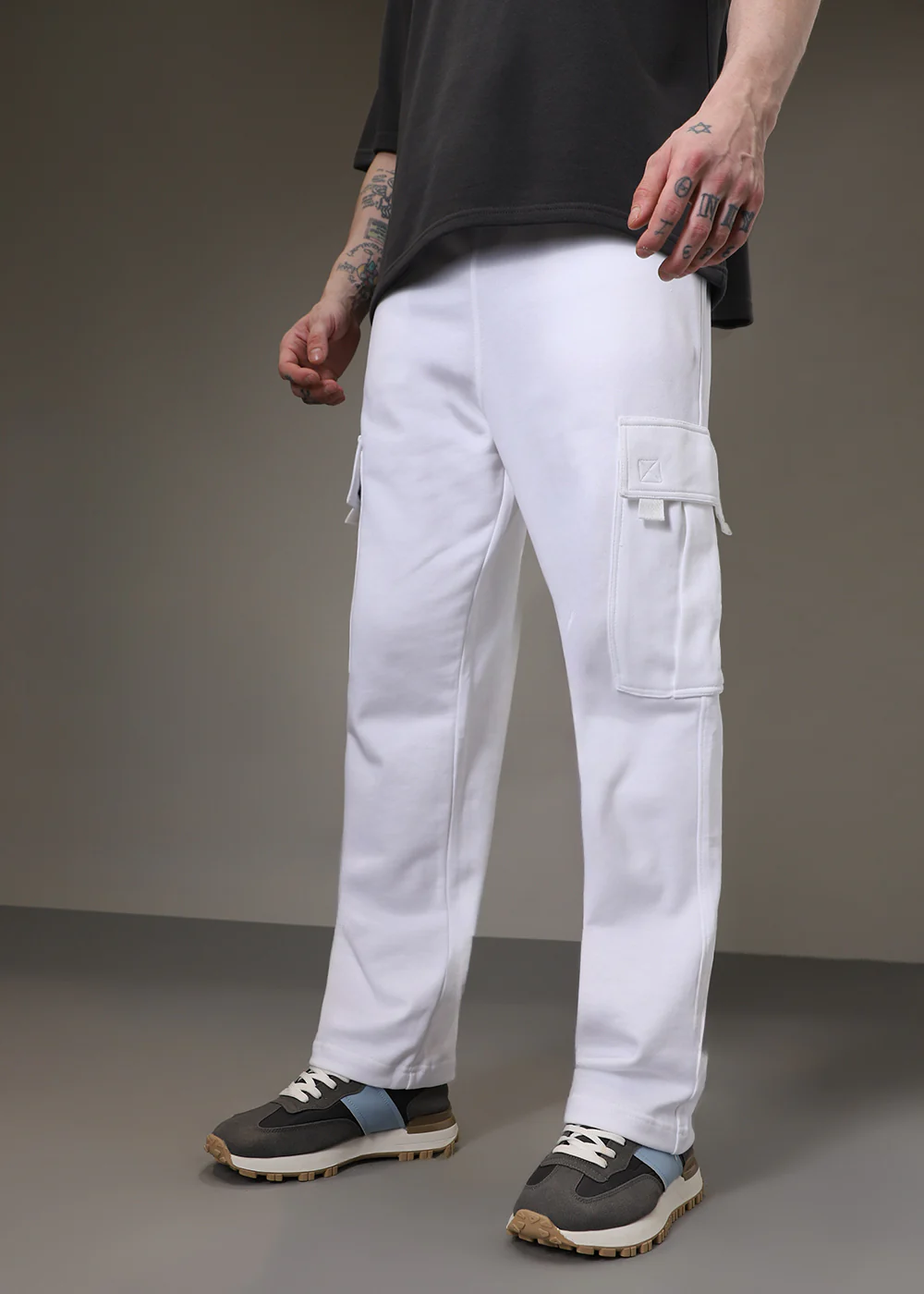 Pearl White Cargo Joggers - Image 6