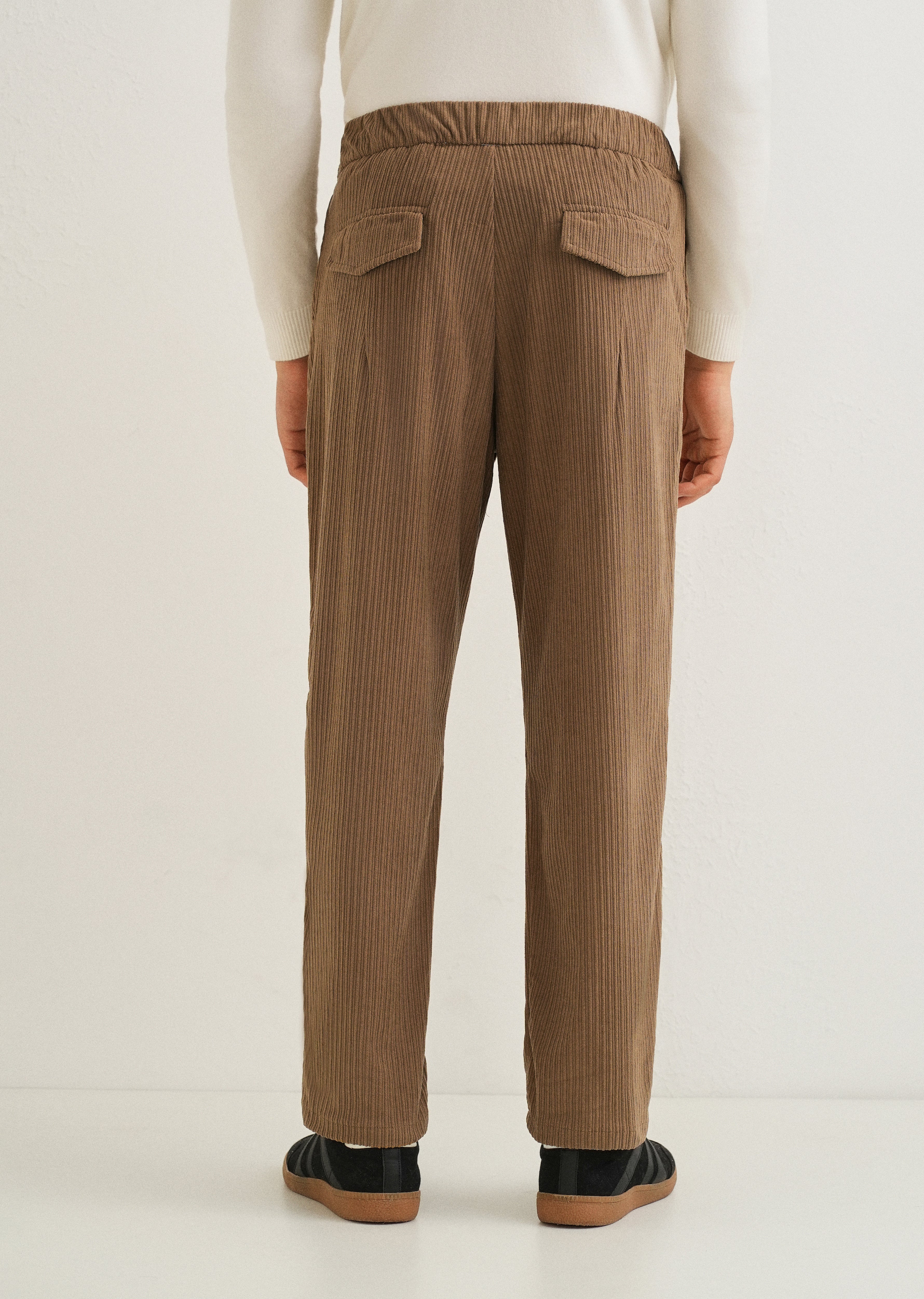Peru Brown Drawstring Corduroy Pant - Image 2