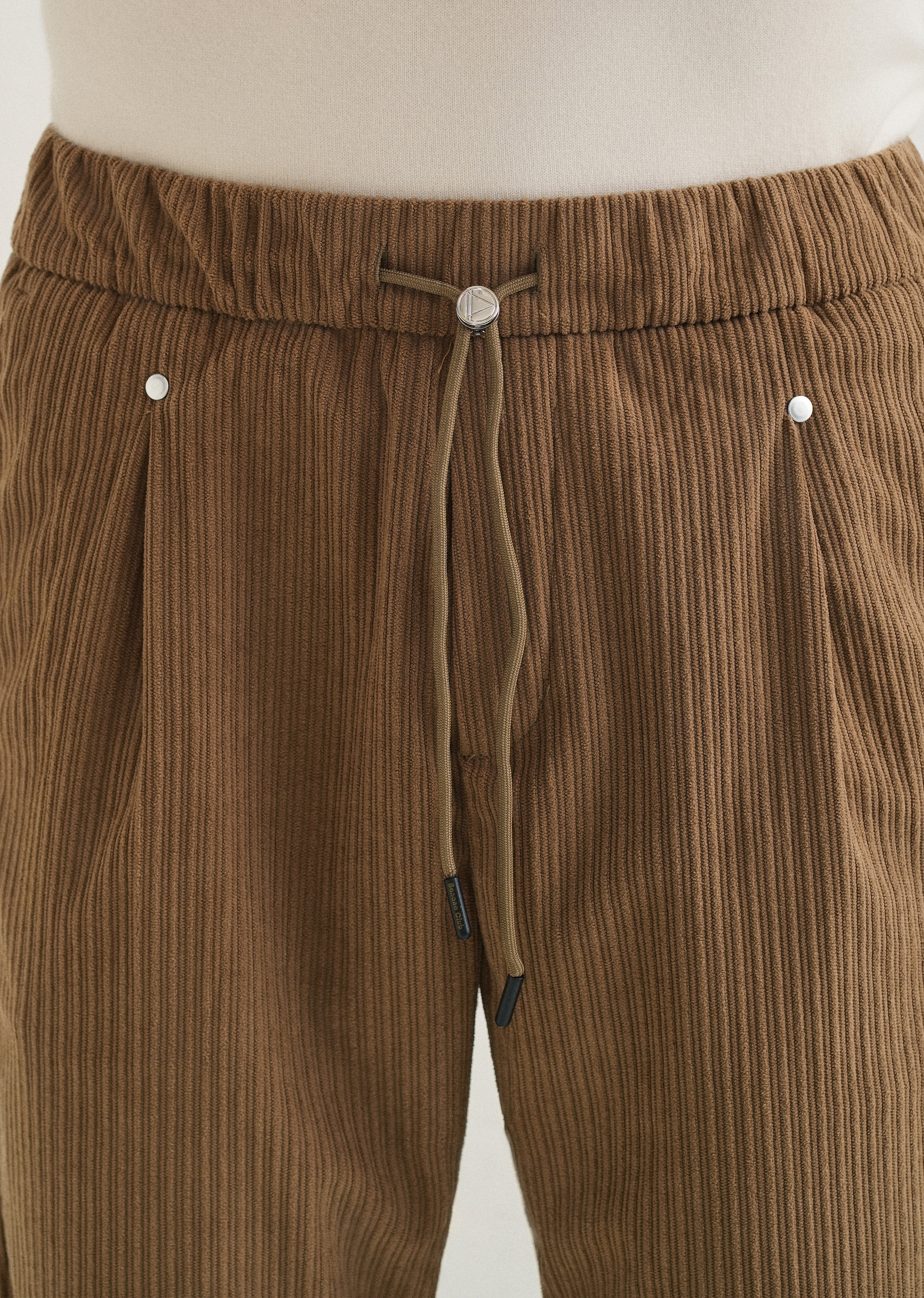 Peru Brown Drawstring Corduroy Pant - Image 5