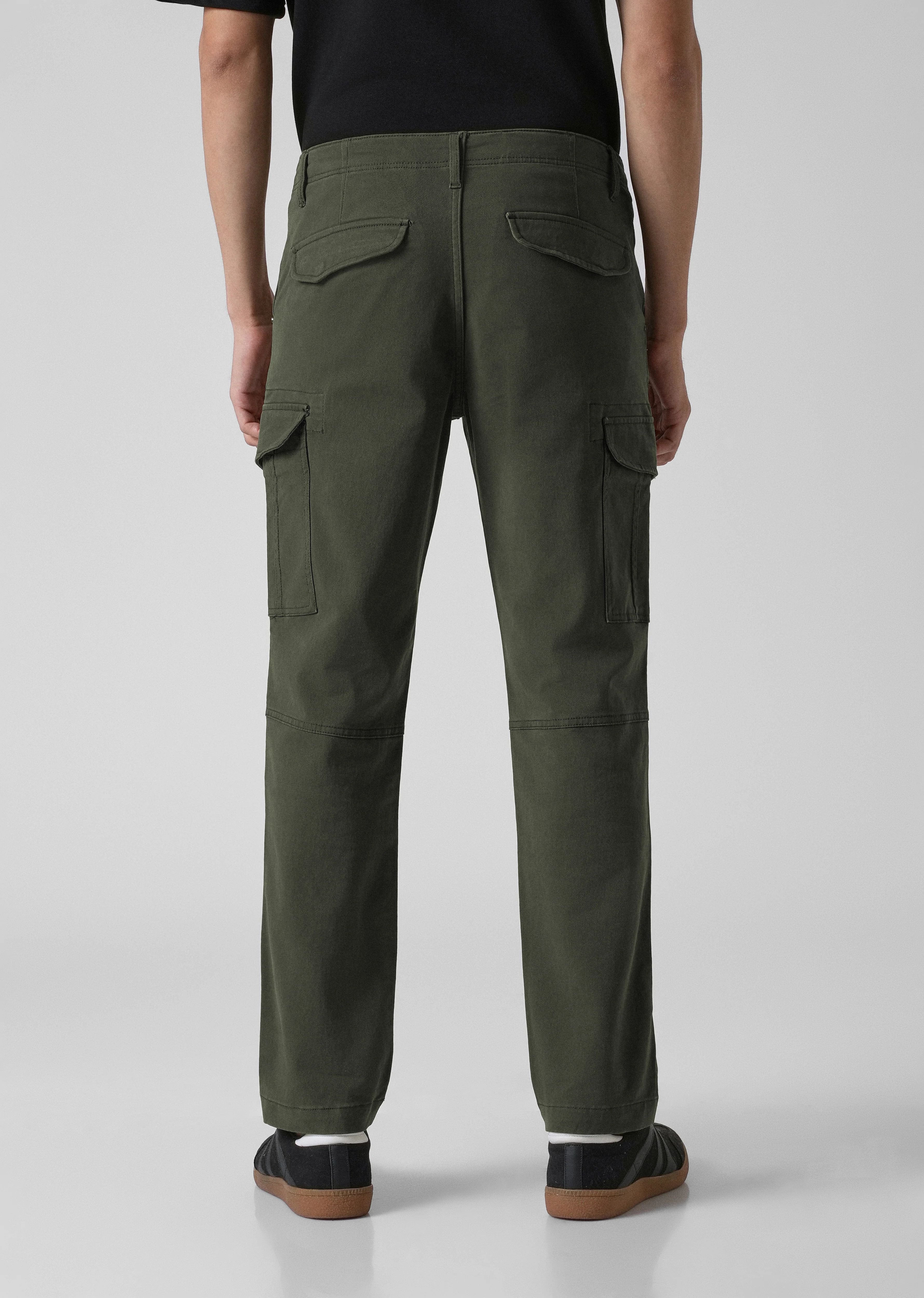 Pine Green Regular Fit Cargo Pant - Image 2