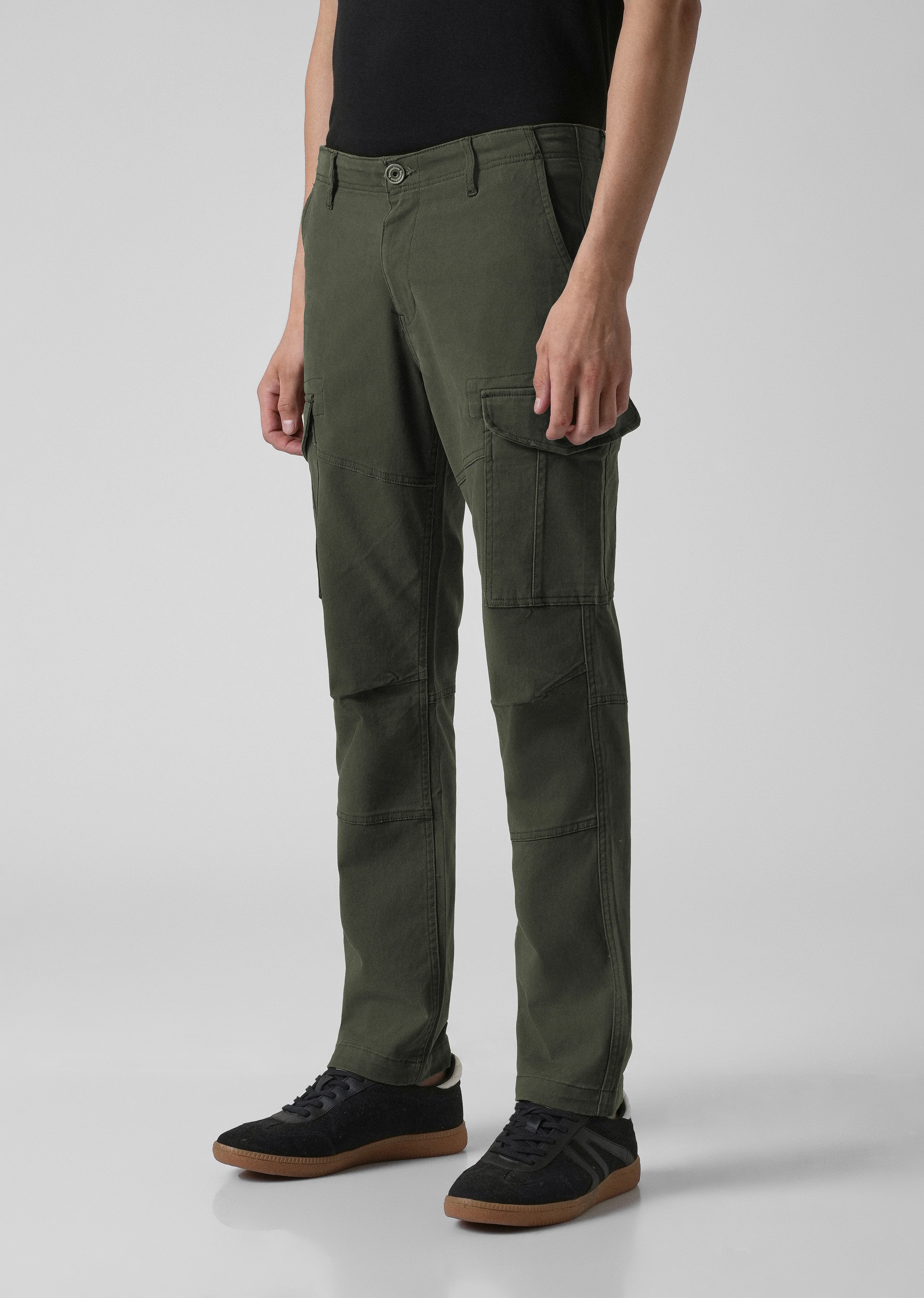 Pine Green Regular Fit Cargo Pant - Image 4