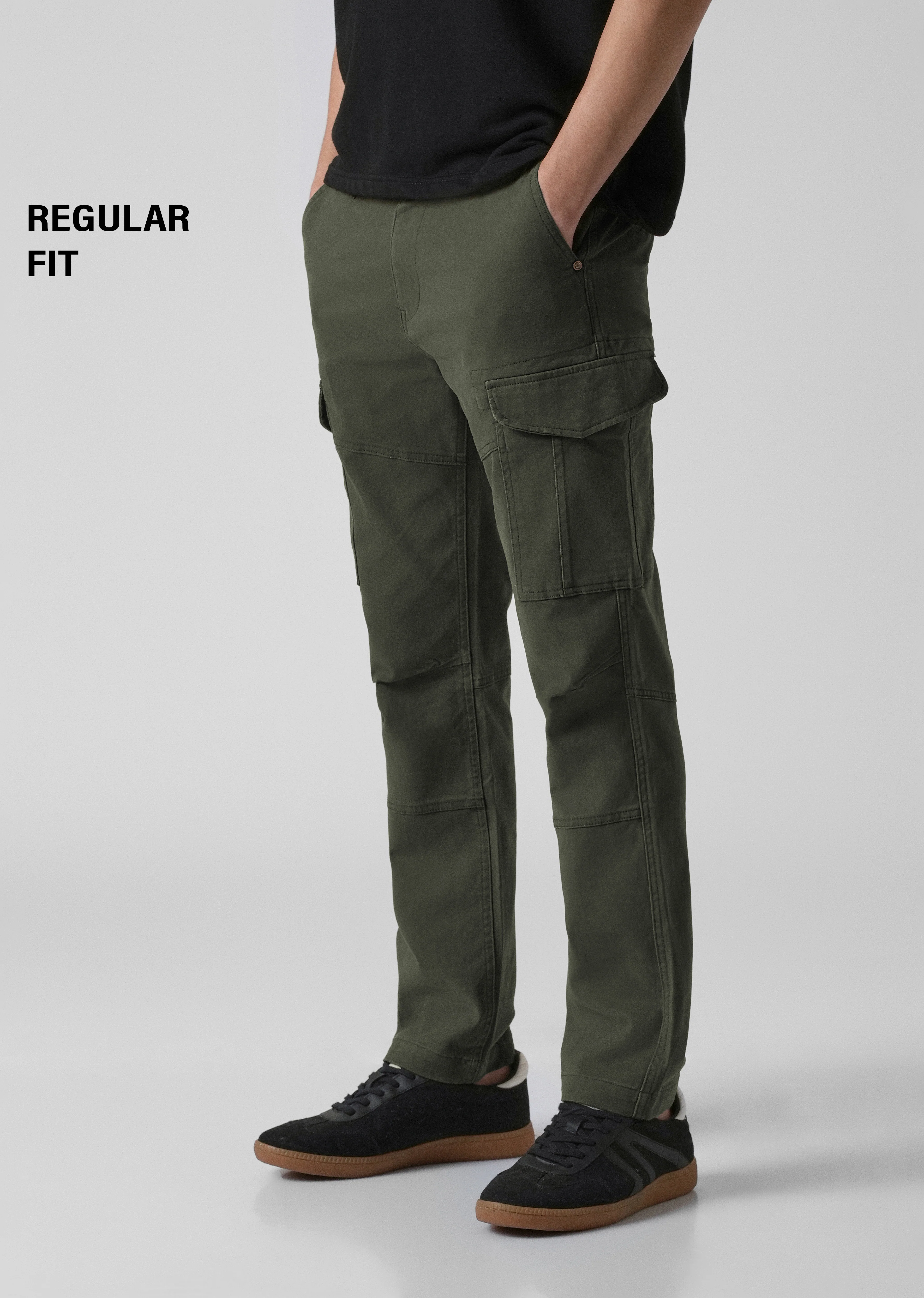 Pine Green Regular Fit Cargo Pant - Image 7