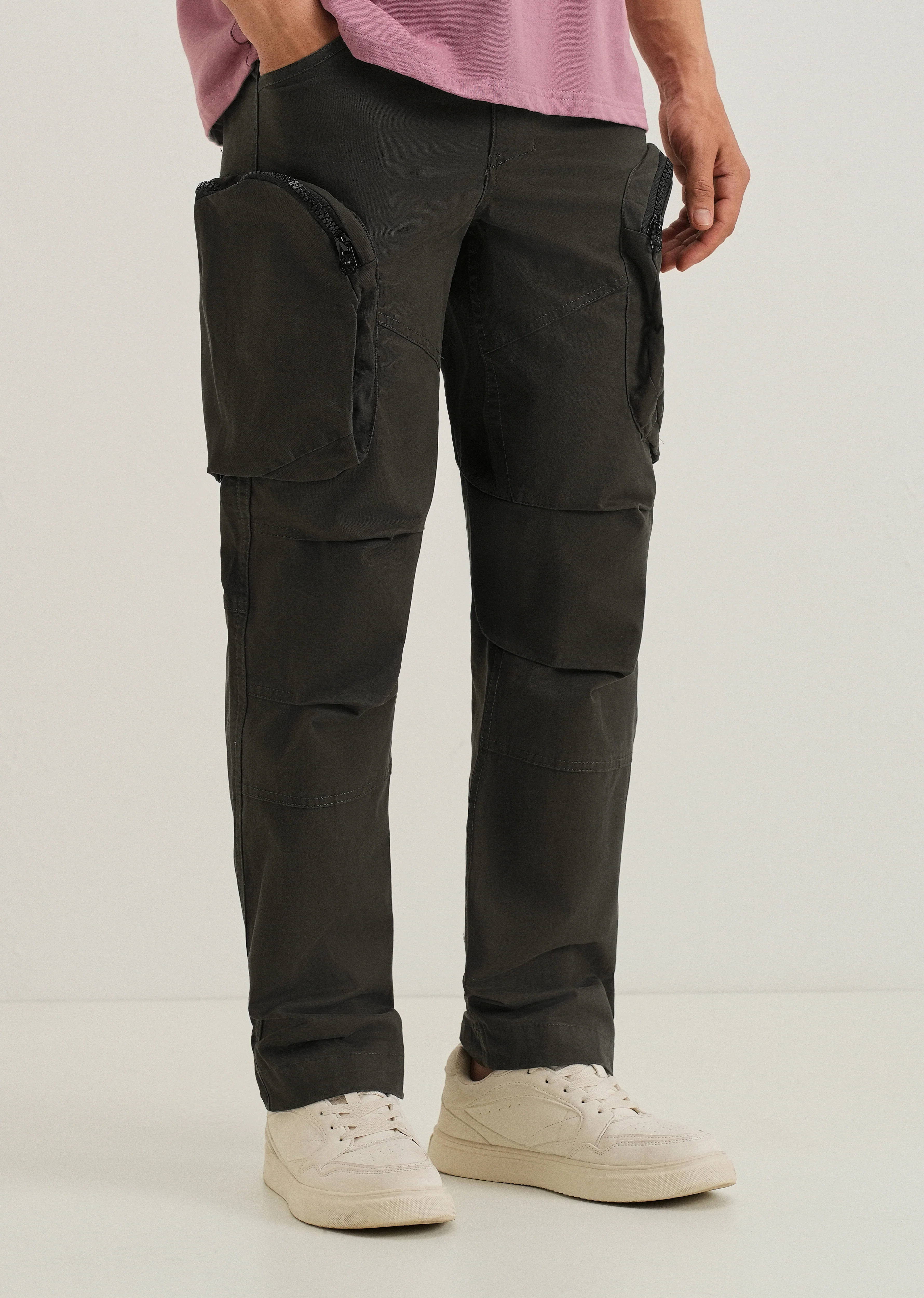 Pine Green Zipper Cargo Pant - Image 8