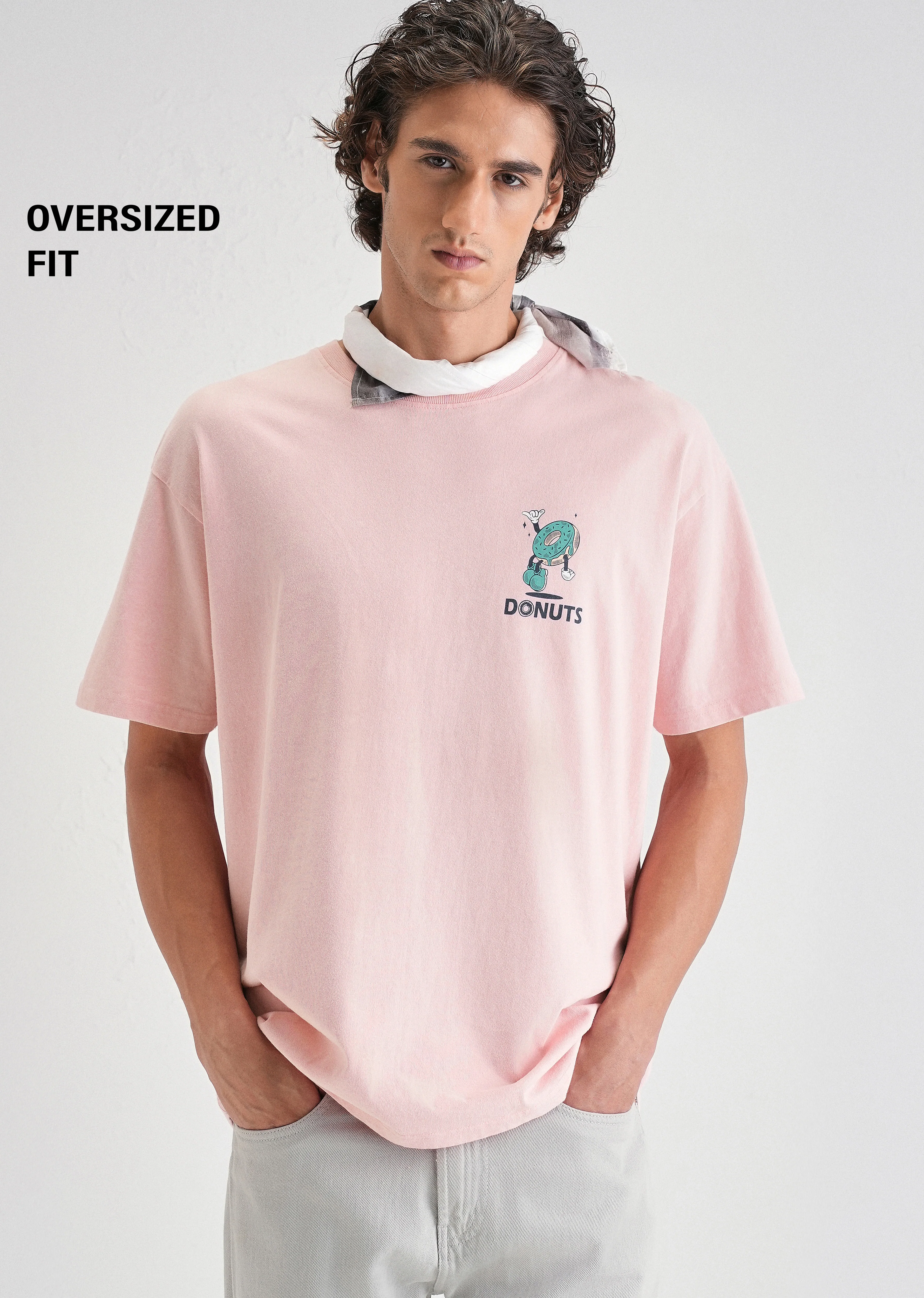 Pink Back Graphic Printed Oversized T-shirt - Image 7