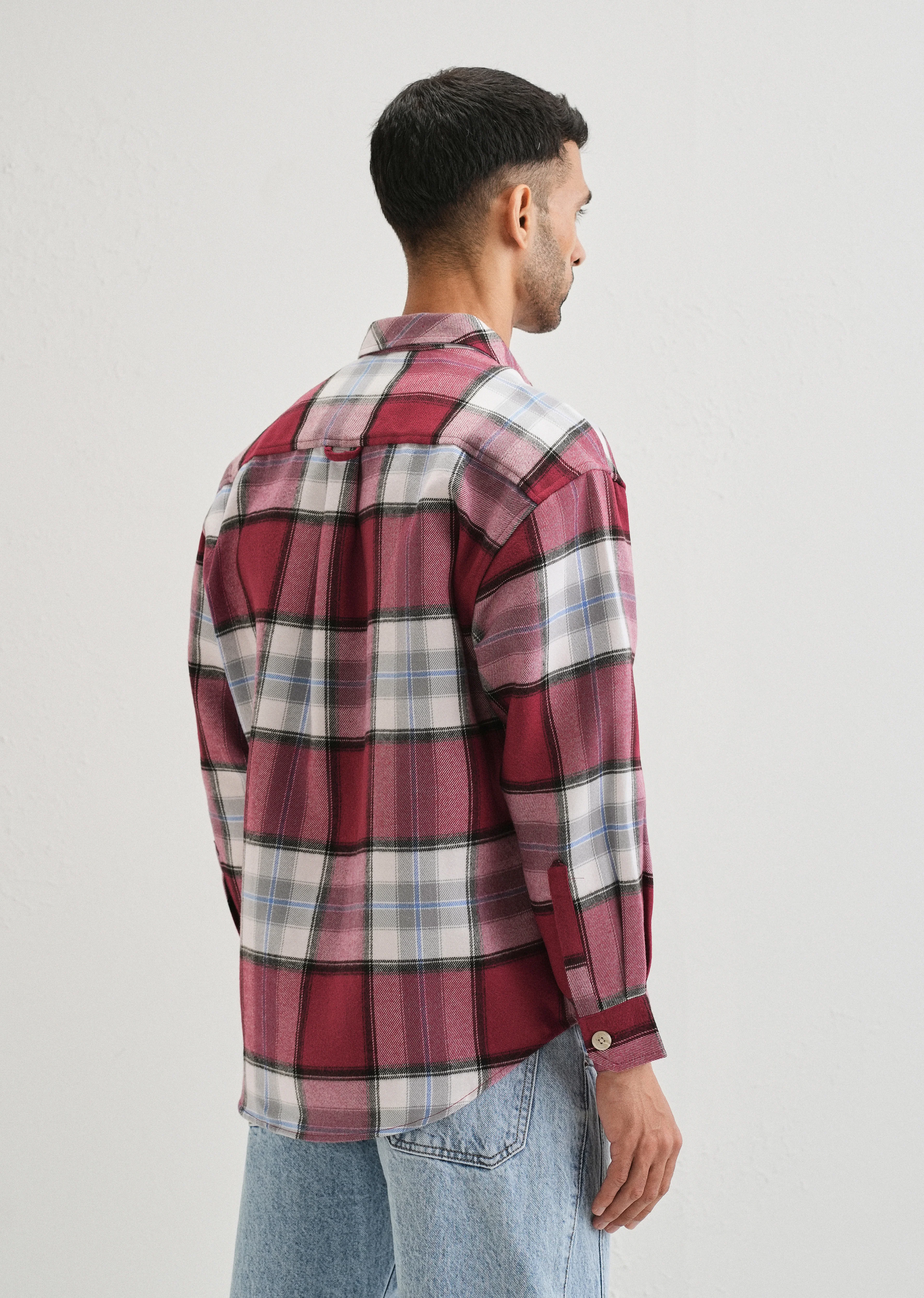 Pink Checked Relaxed Fit Shacket - Image 2
