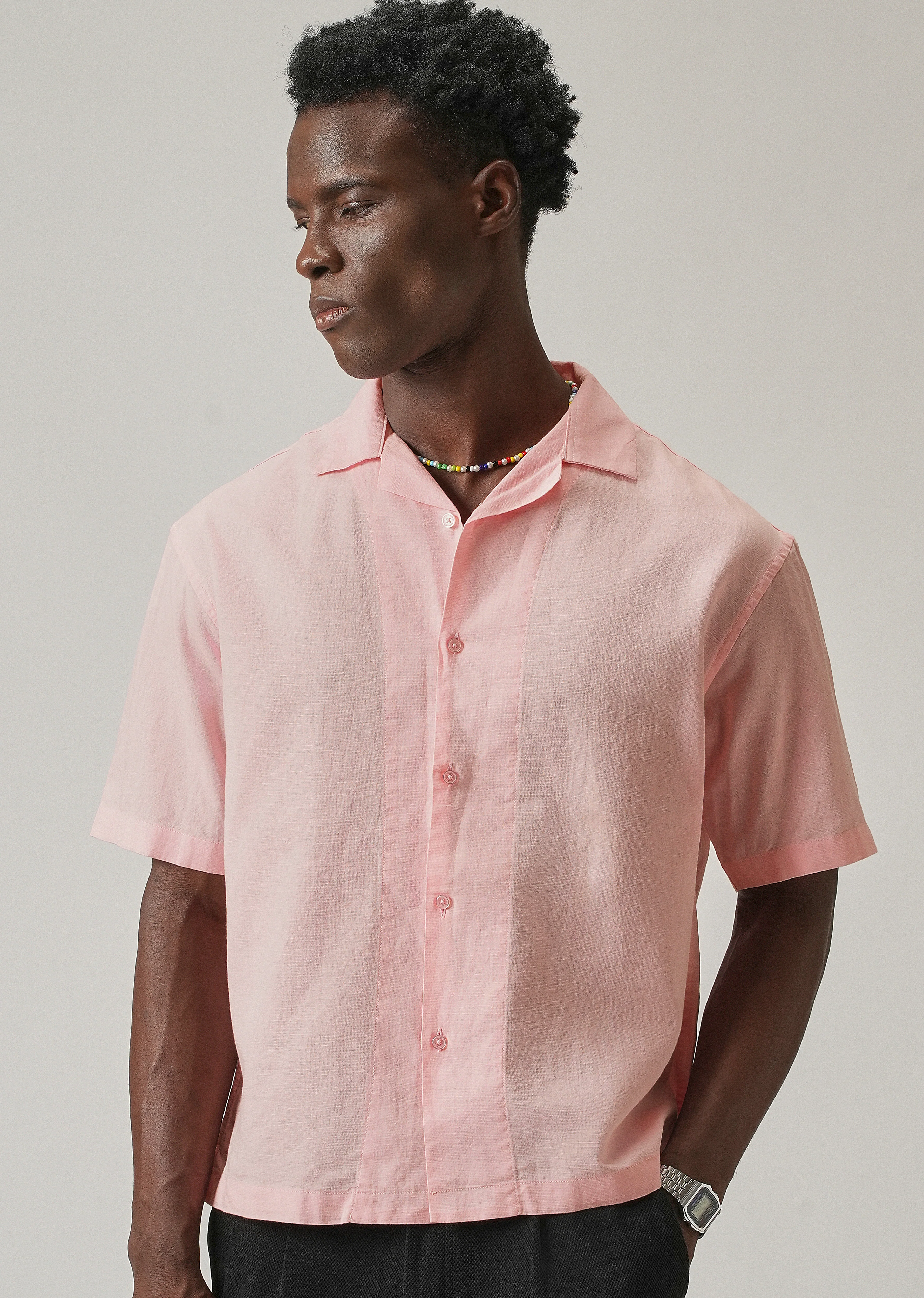 Pink Cotton/Linen Shirt - Image 7
