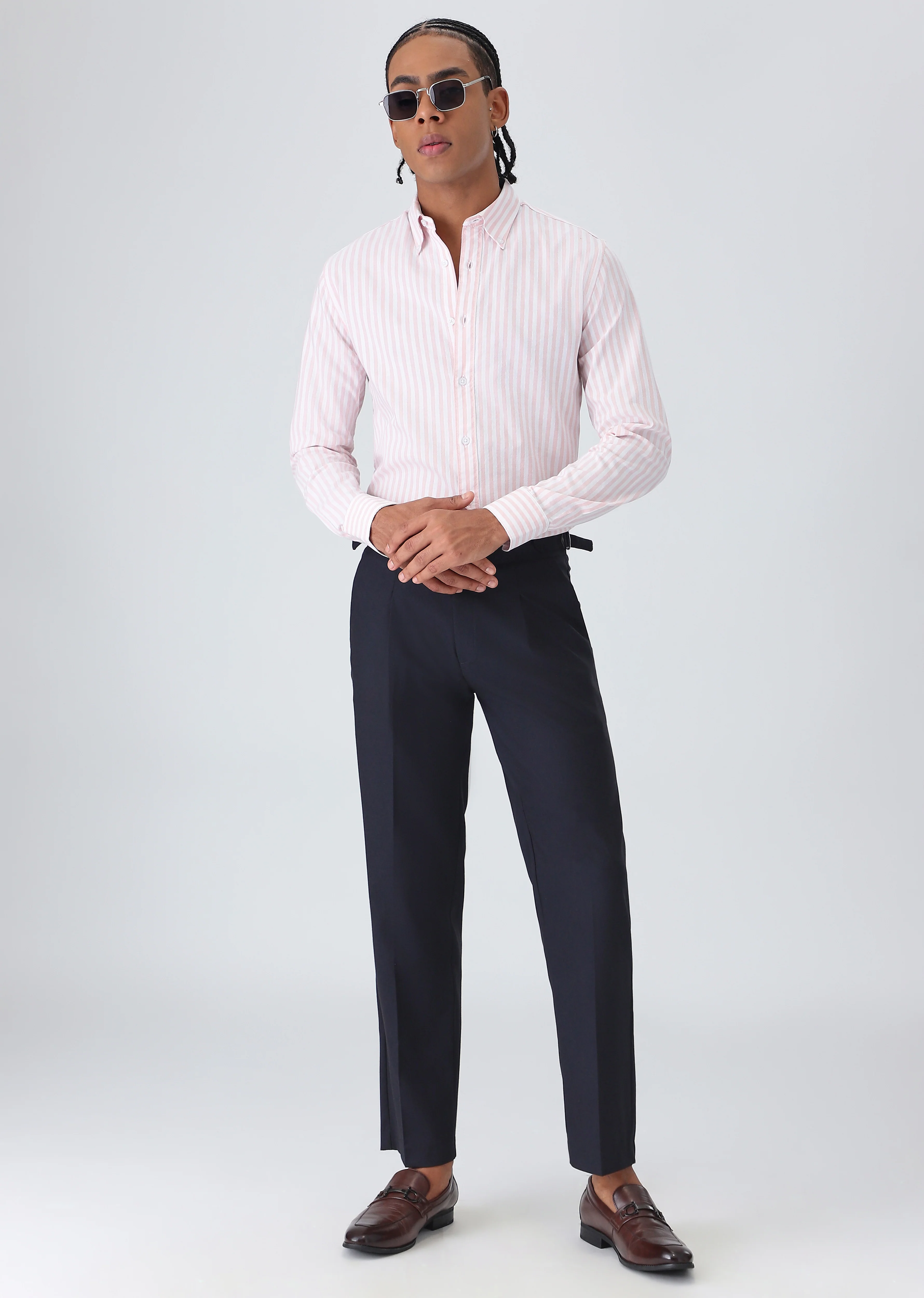 Pink Cotton Oxford Stripe Shirt - Image 6