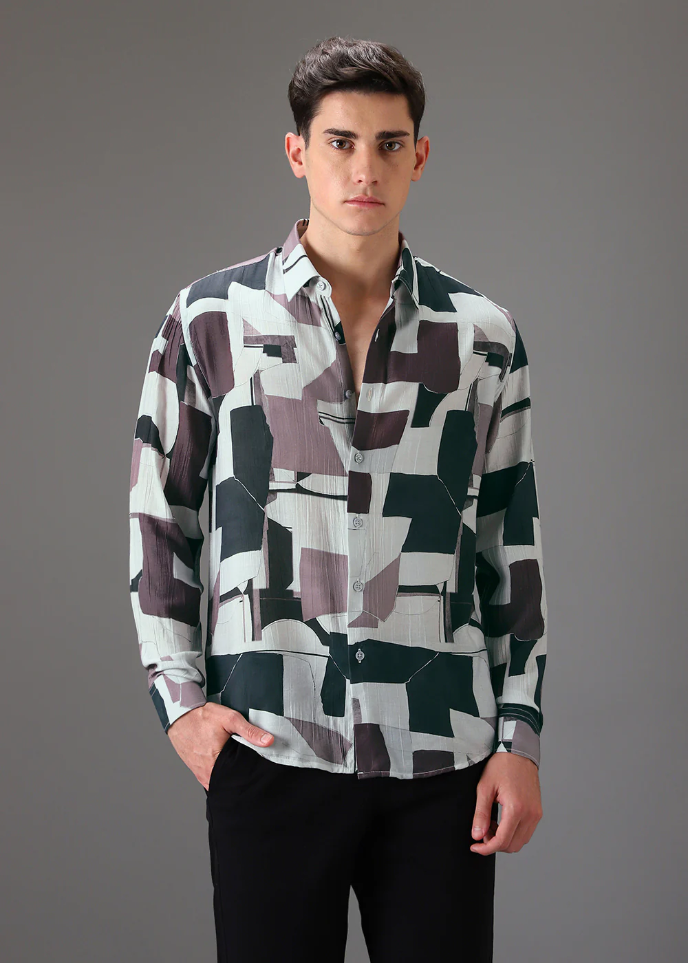 Pink Crushed Printed Shirt - Image 3