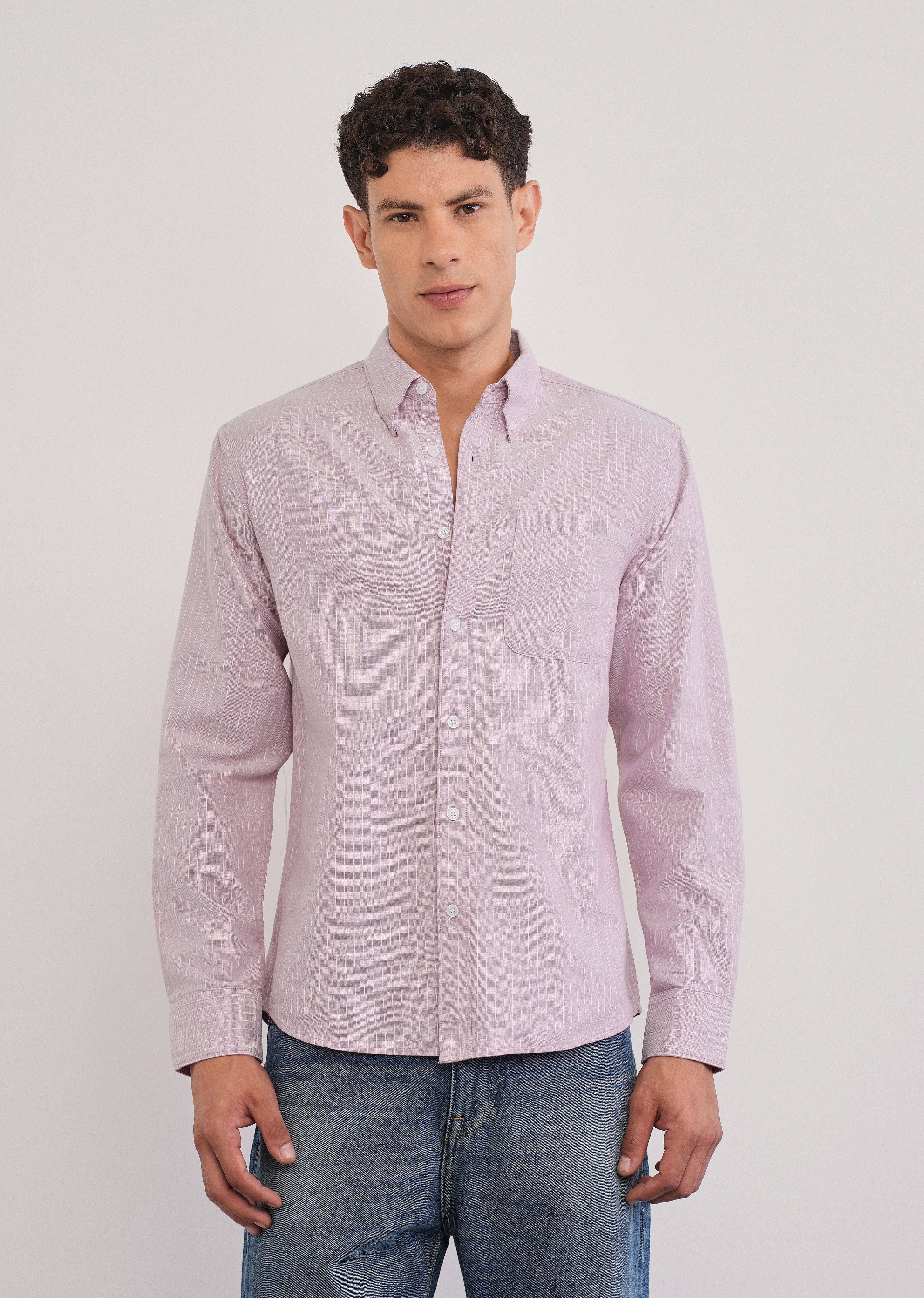 Pink Pinstripe Cotton Shirt - Image 2