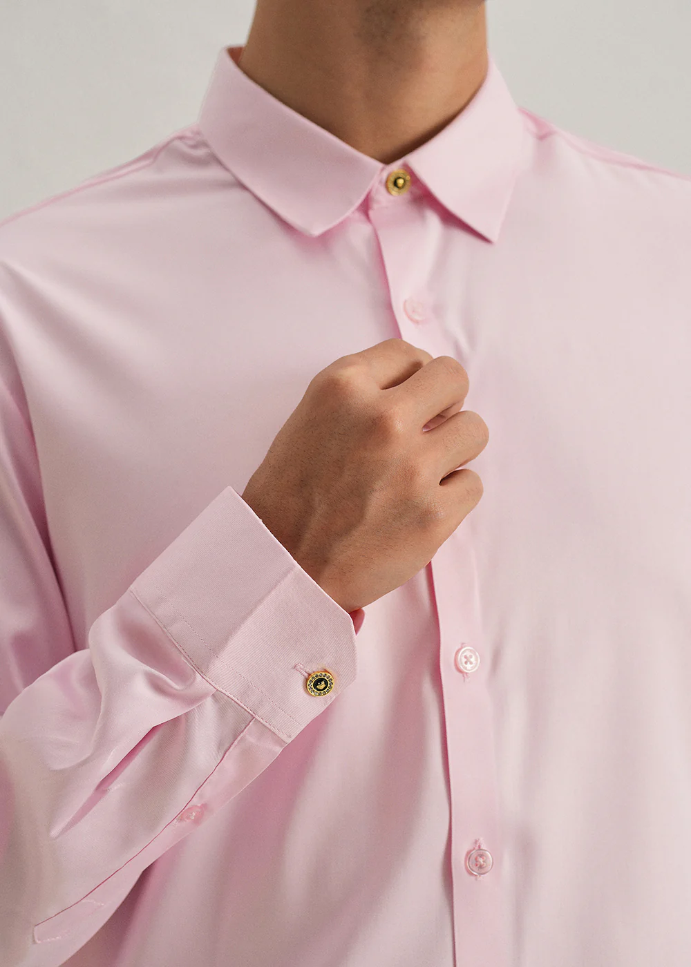 Pink Plain Stitchless Placket Shirt - Image 2