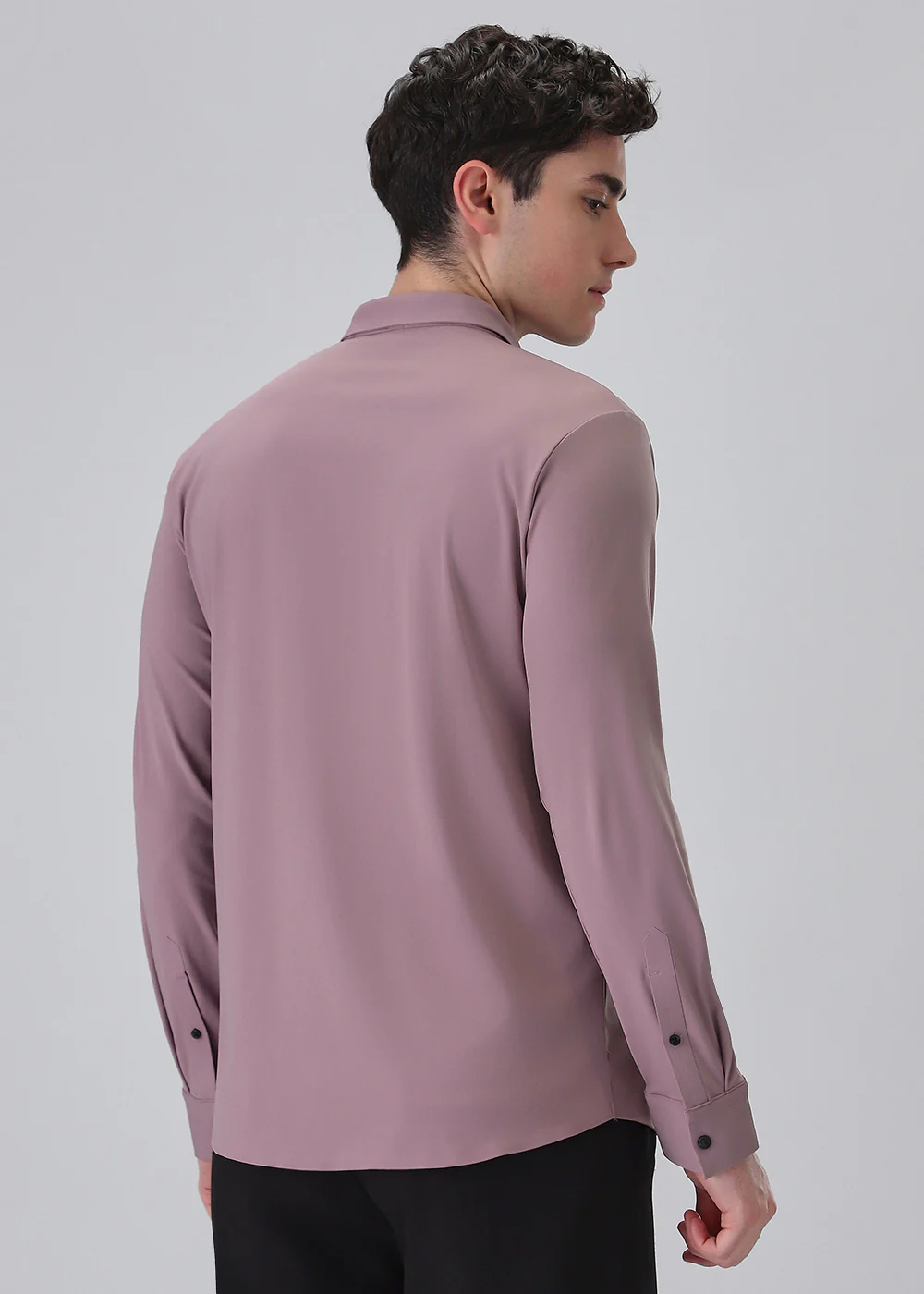 Pink Plain Stitchless Stretch Shirt - Image 2