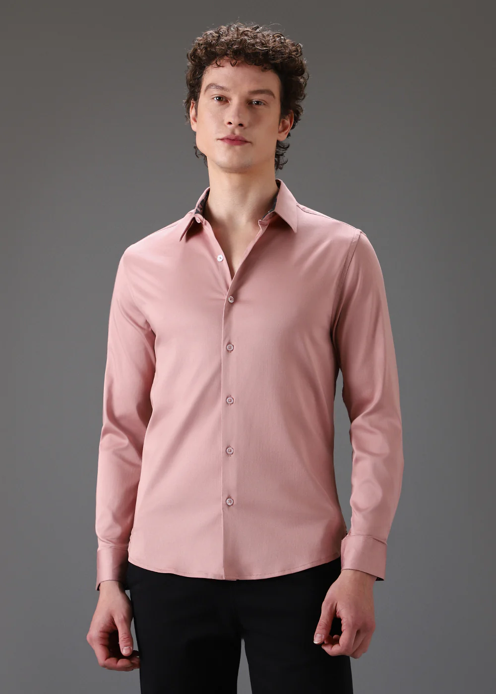 Pink Printed Cuff Shirt - Image 3