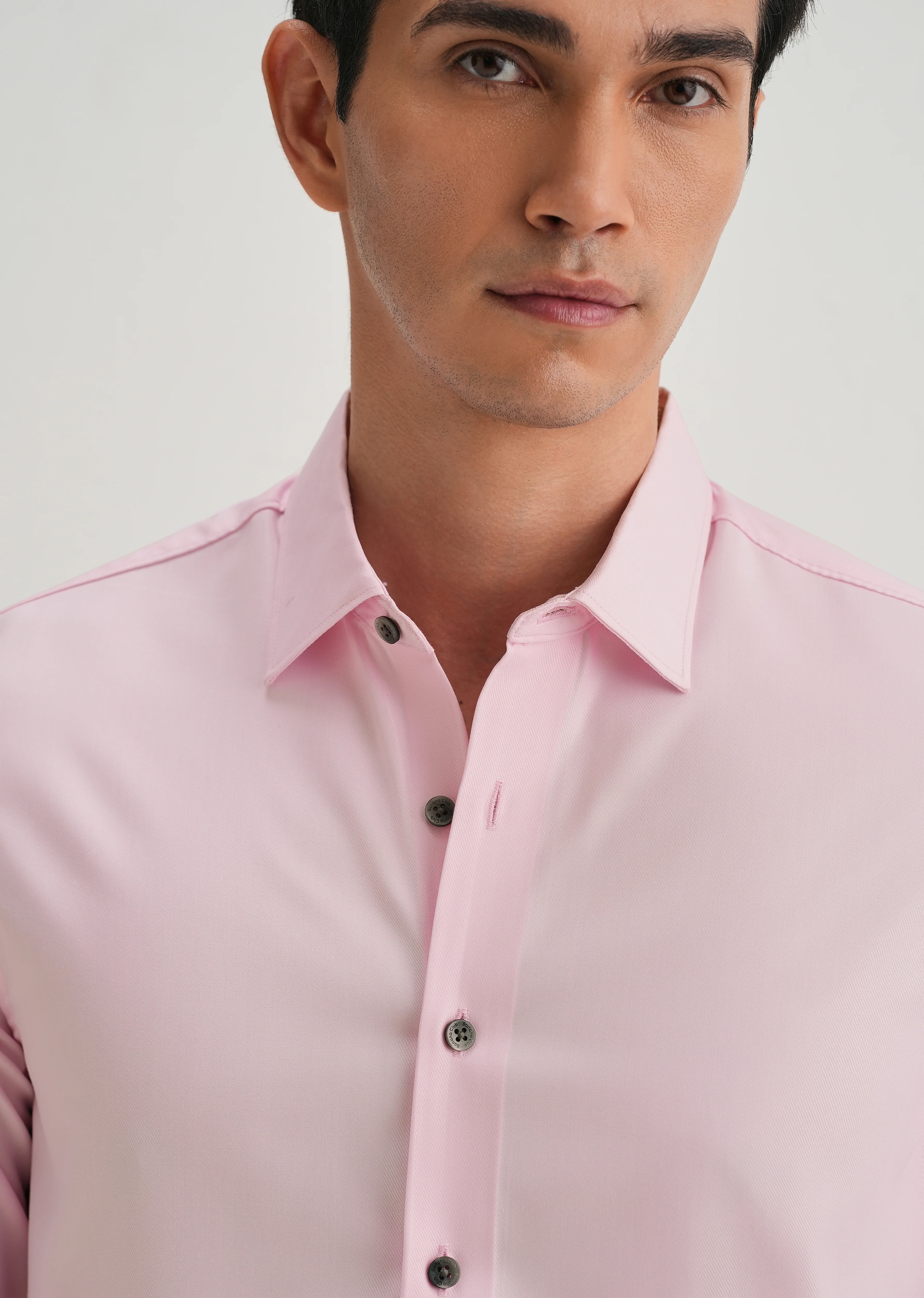 Pink Stitchless Placket Premium Wrinkle-Free Shirt - Image 2