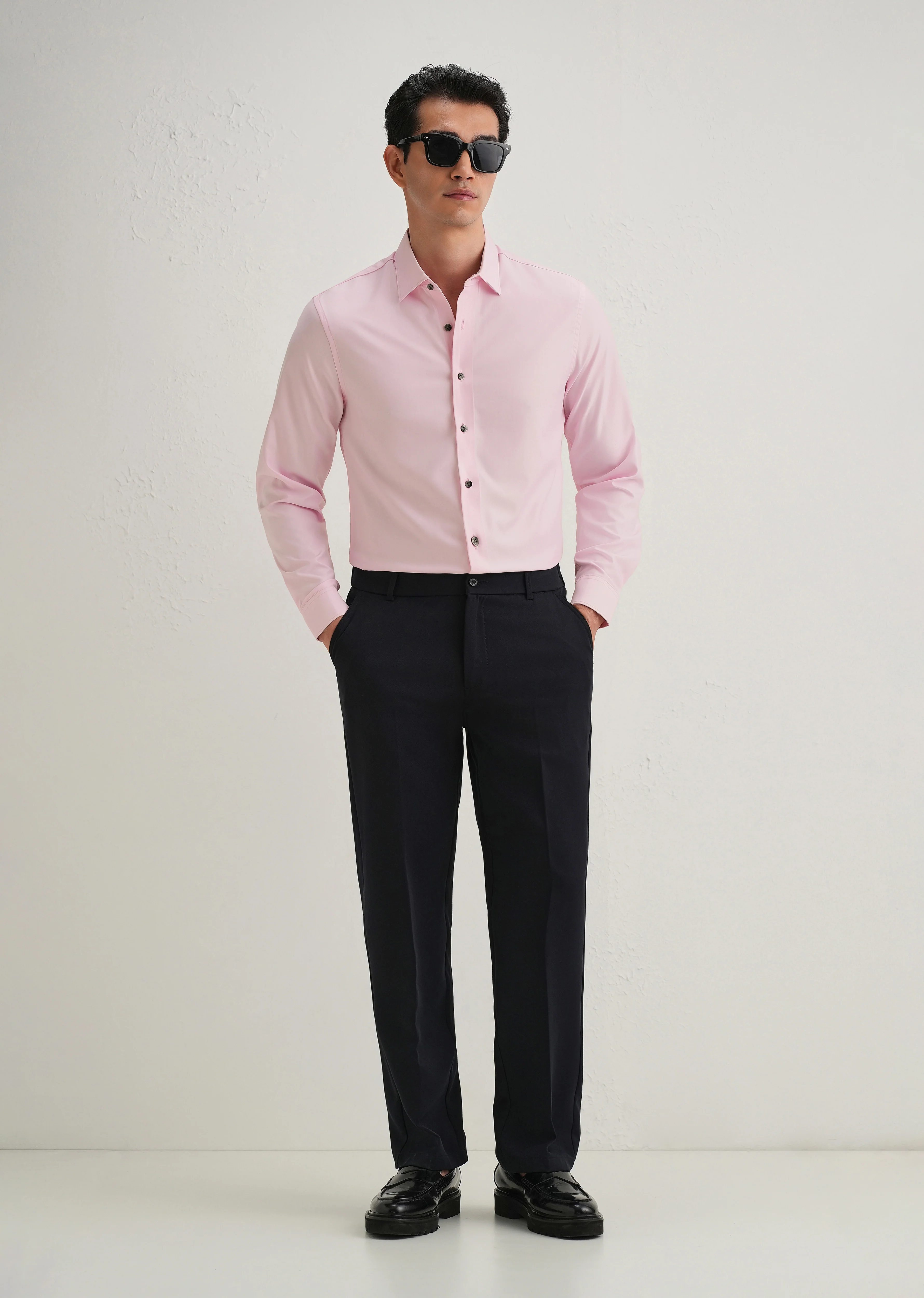 Pink Stitchless Placket Premium Wrinkle-Free Shirt - Image 6