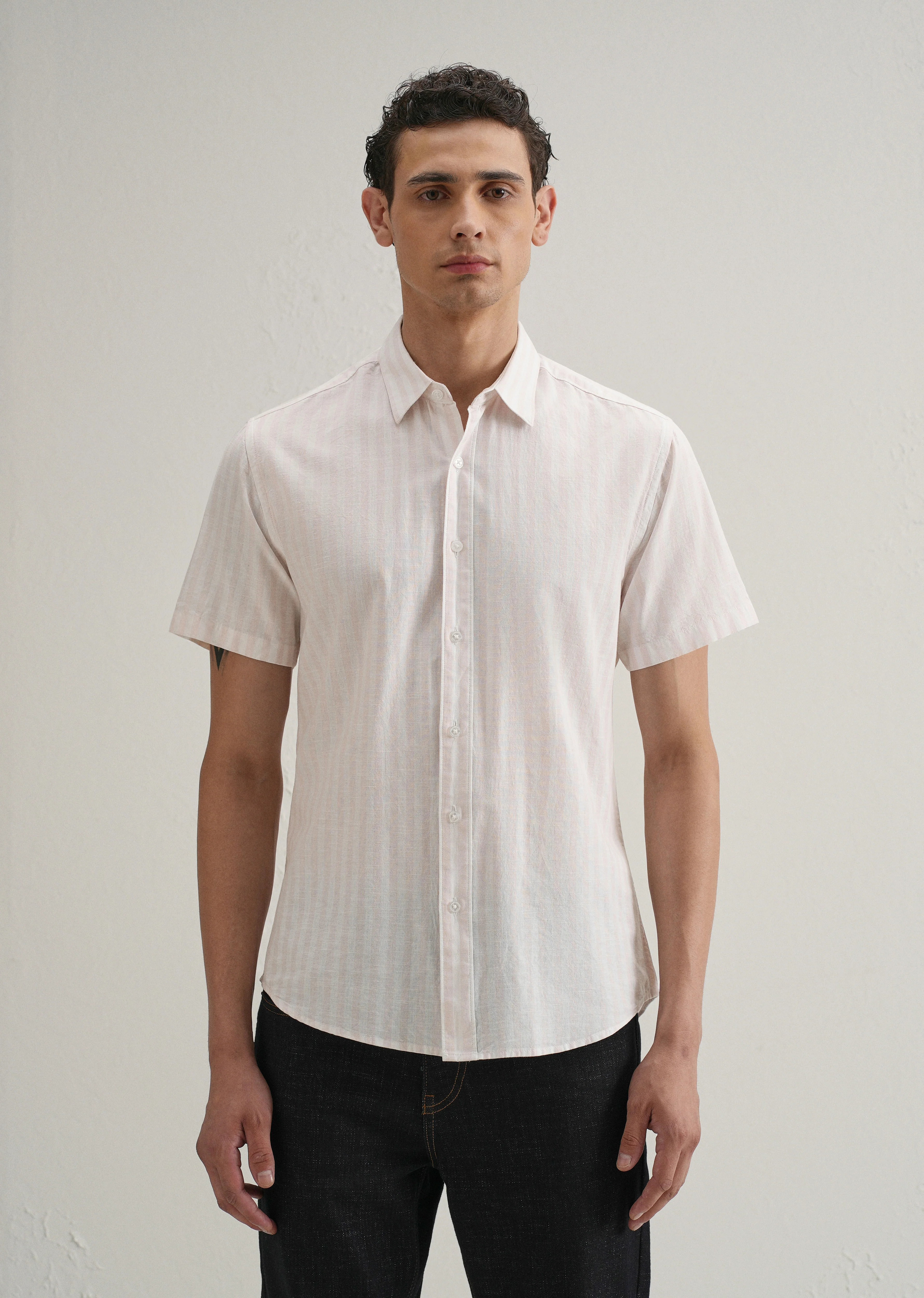 Pink Stripe Cotton Shirt - Image 3