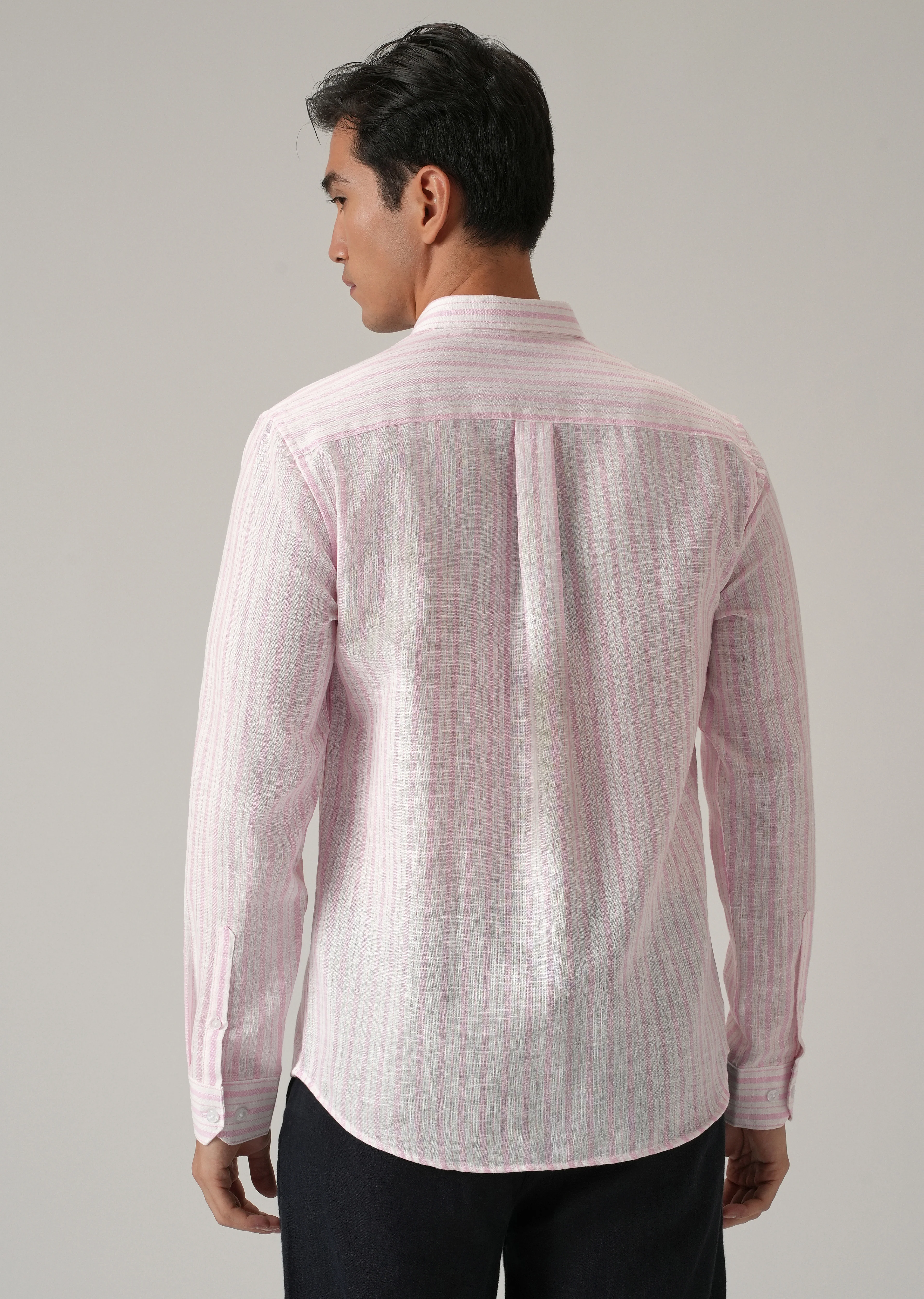 Pink Stripe Linen Shirt - Image 2