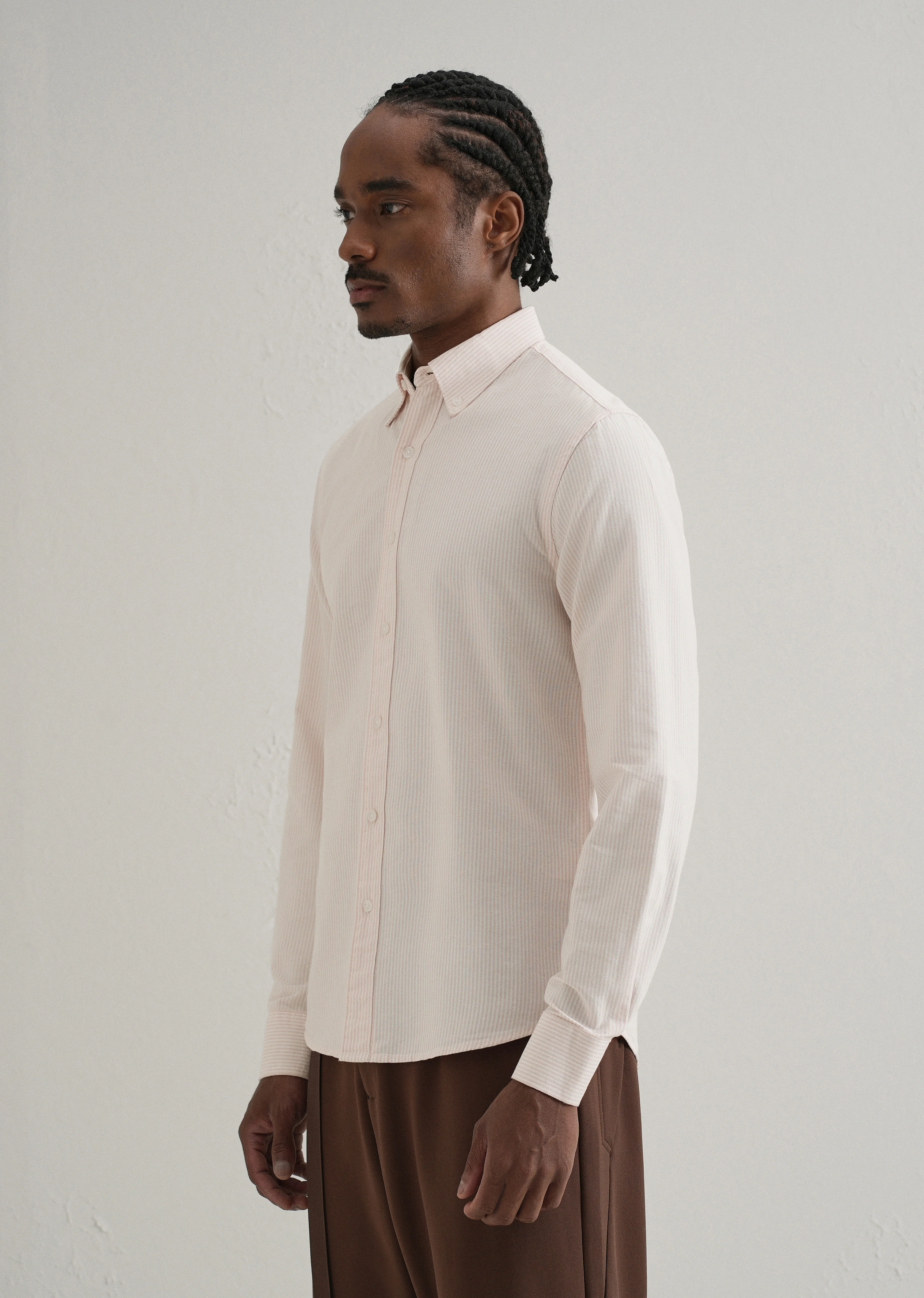 Pink Vertical Striped Cotton Shirt - Image 5