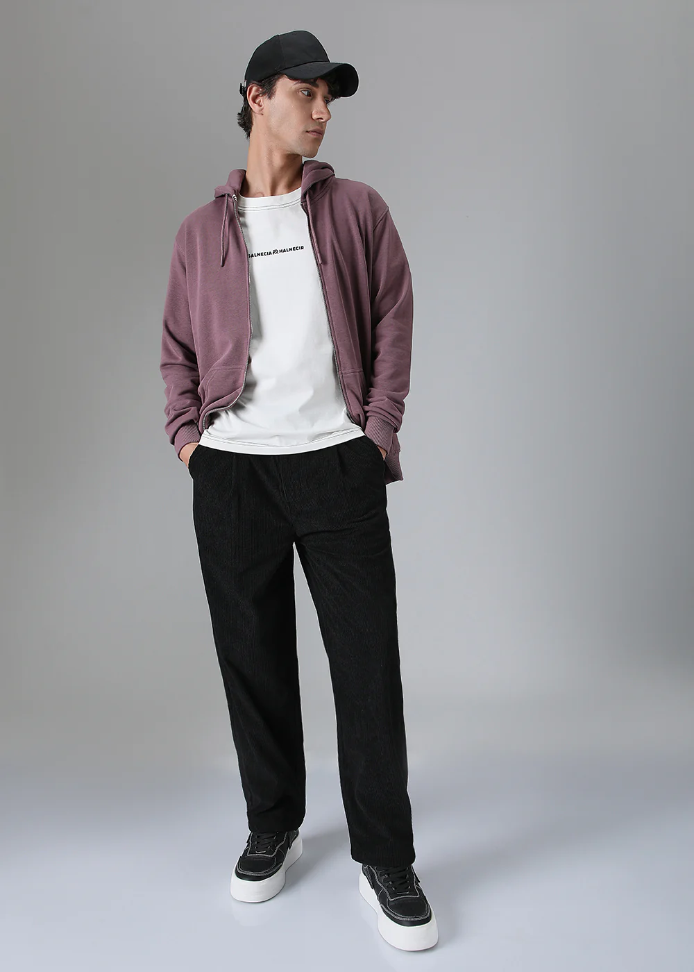 Pleated Black Corduroy Pant - Image 7