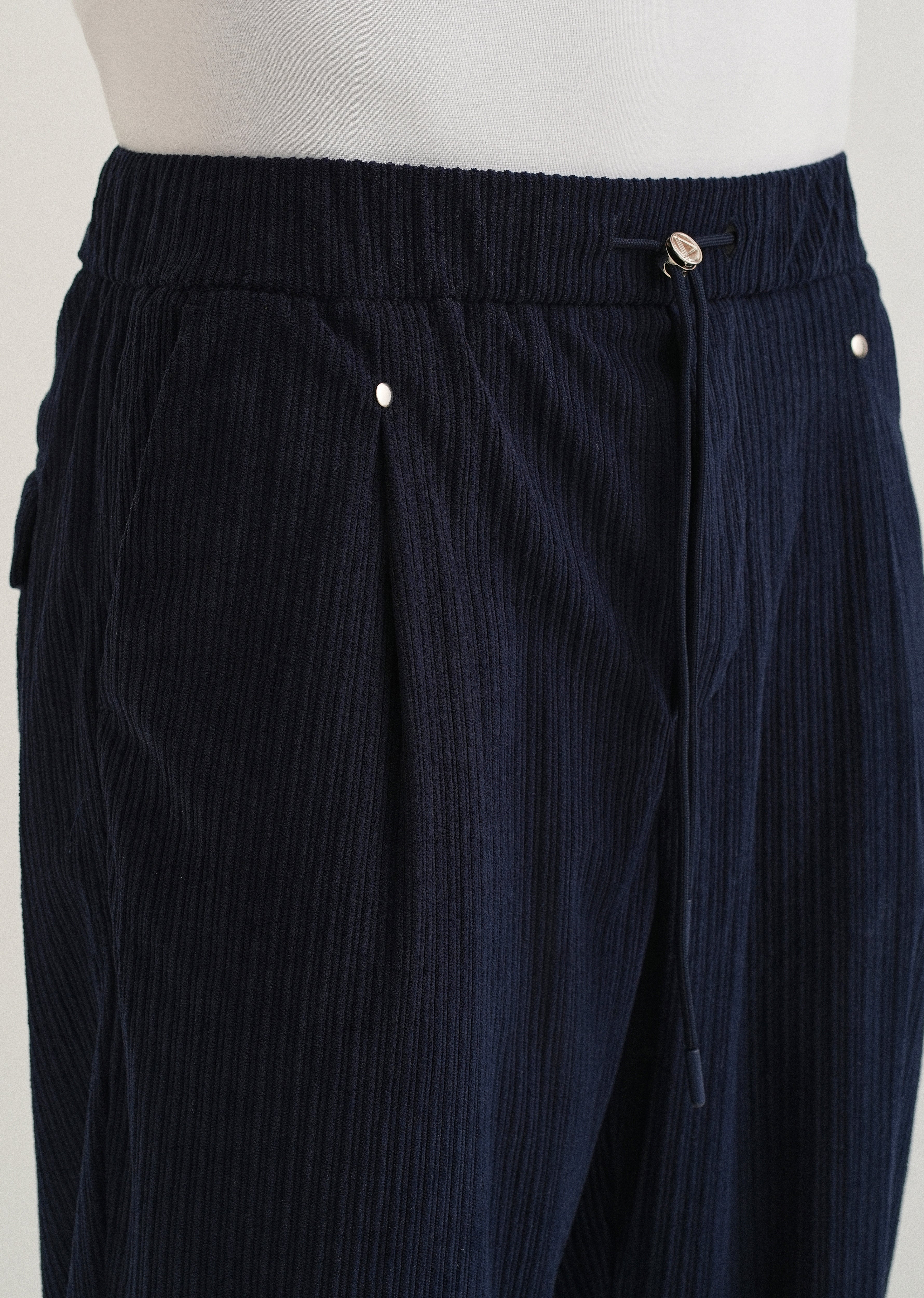 Prussian Blue Drawstring Corduroy Pant - Image 5