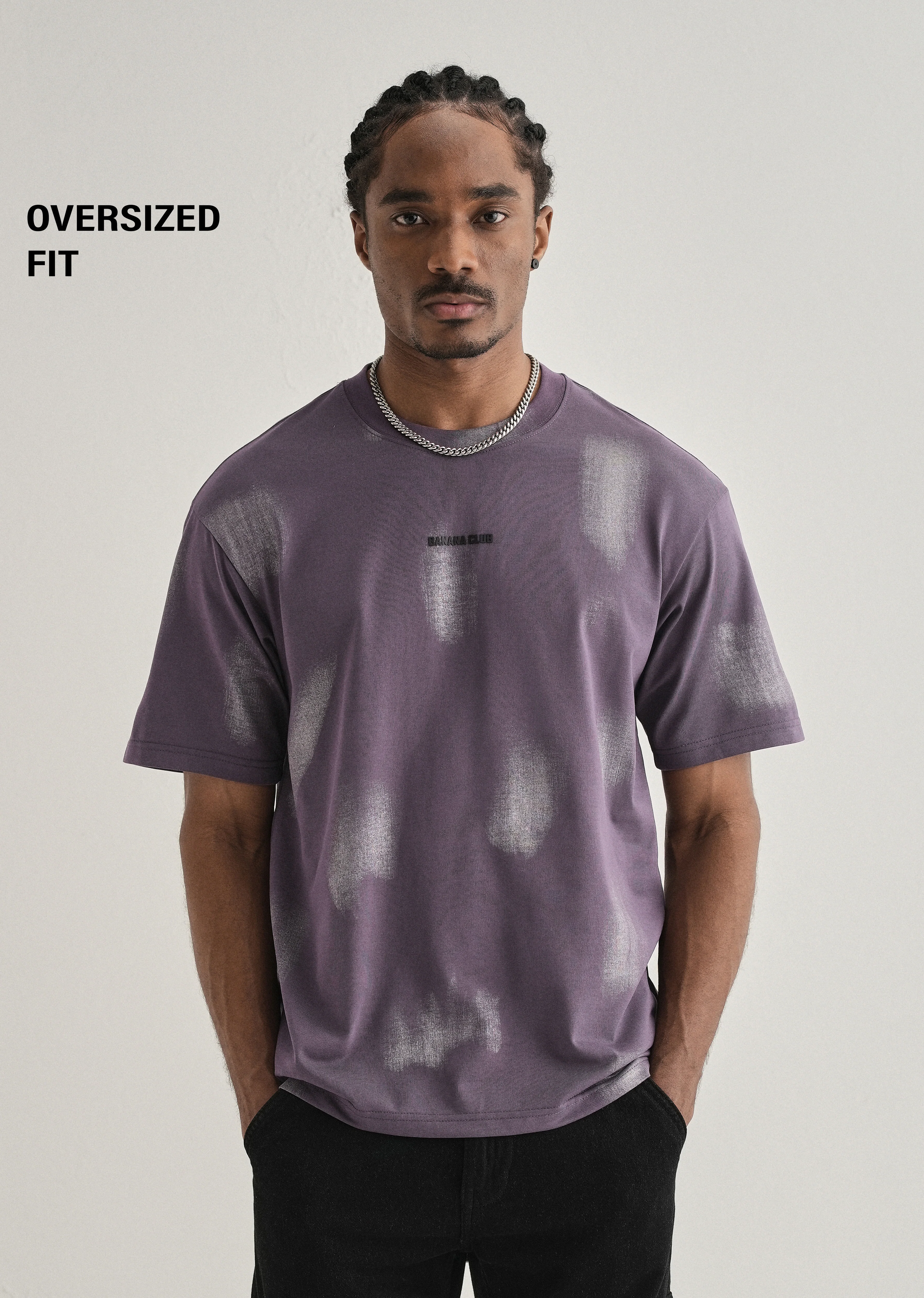 Purple Brushstroke Oversized T-shirt - Image 2