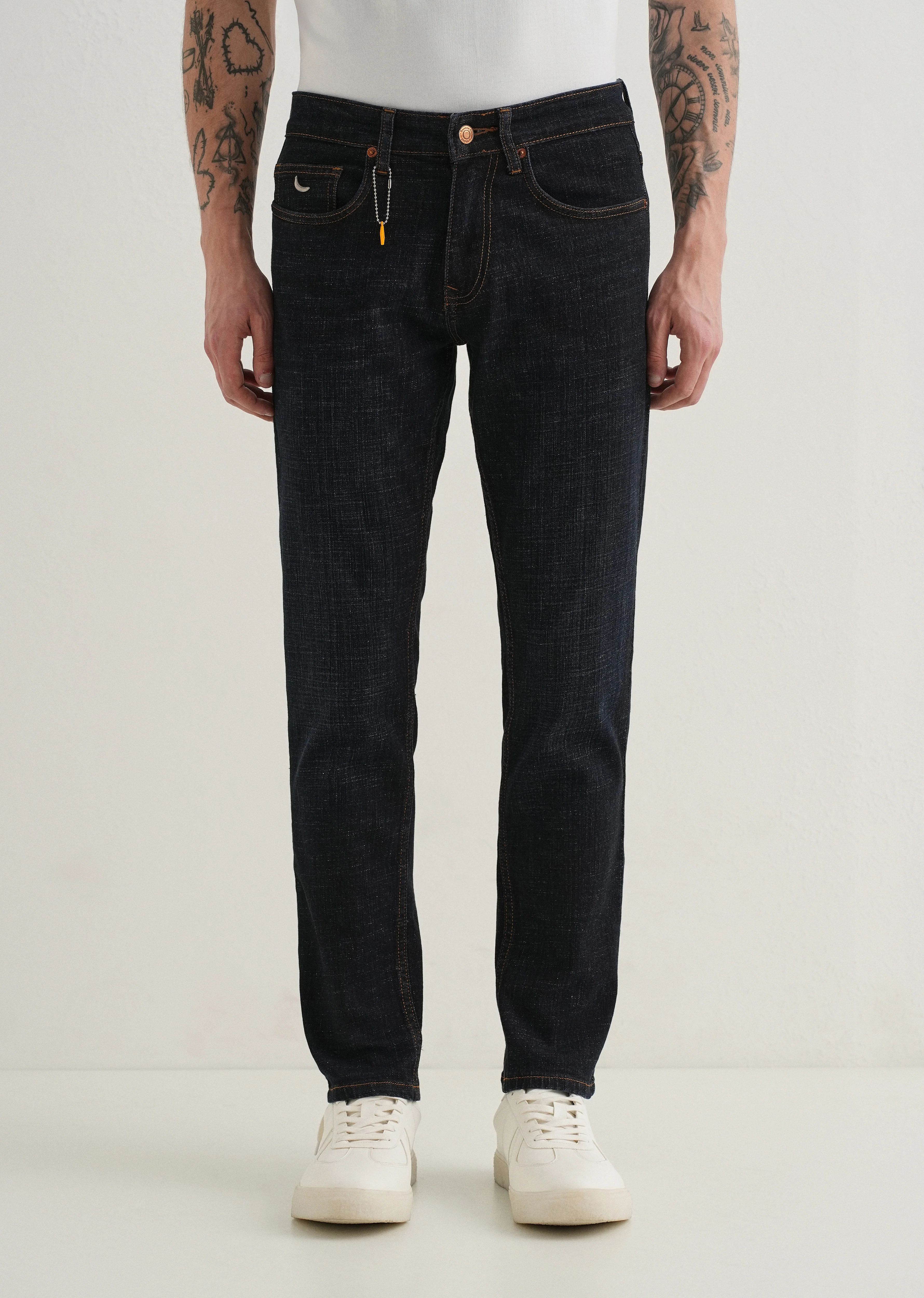 Raw Indigo Slim Fit Ankle Length Jeans - Image 4