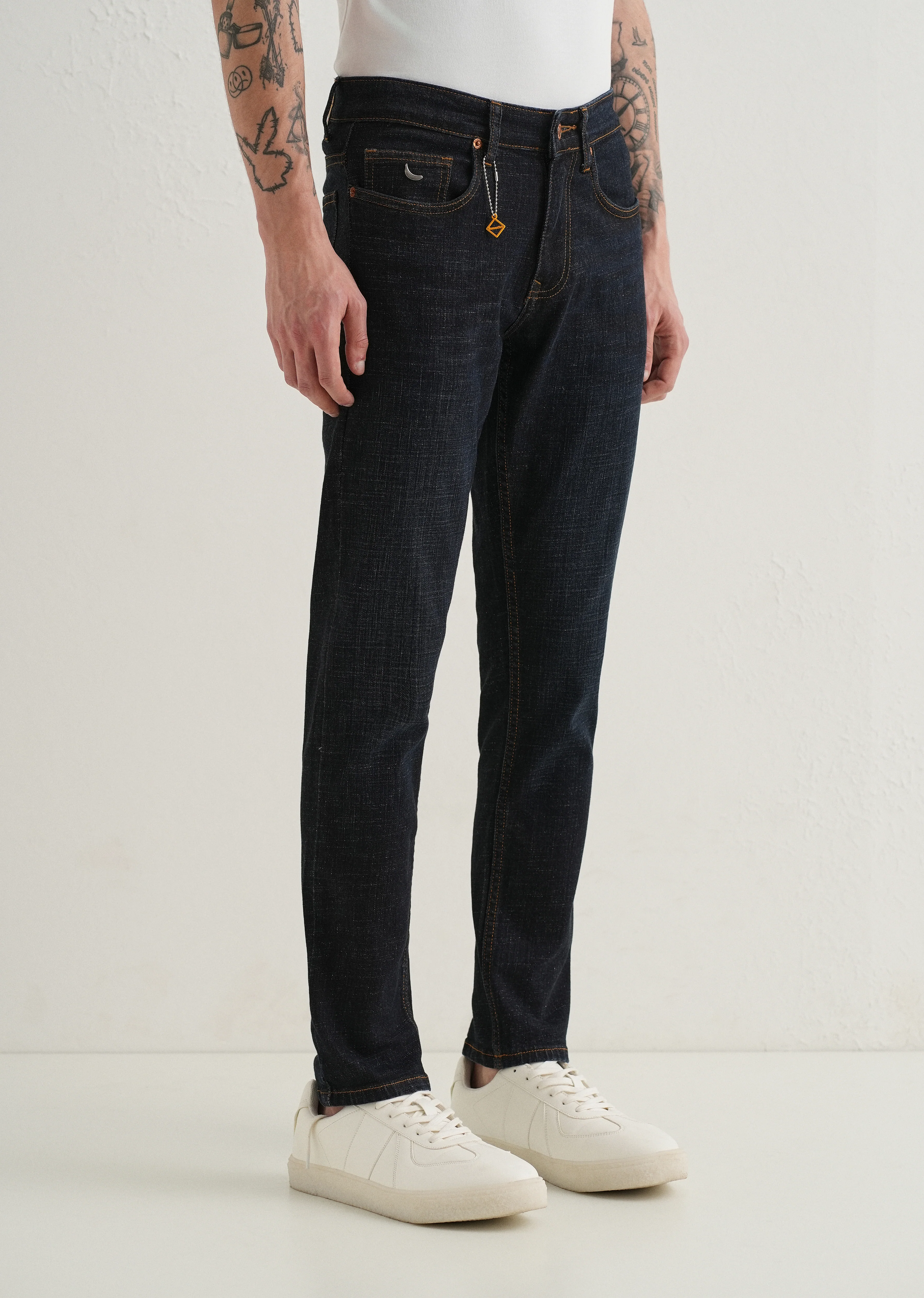 Raw Indigo Slim Fit Ankle Length Jeans - Image 5