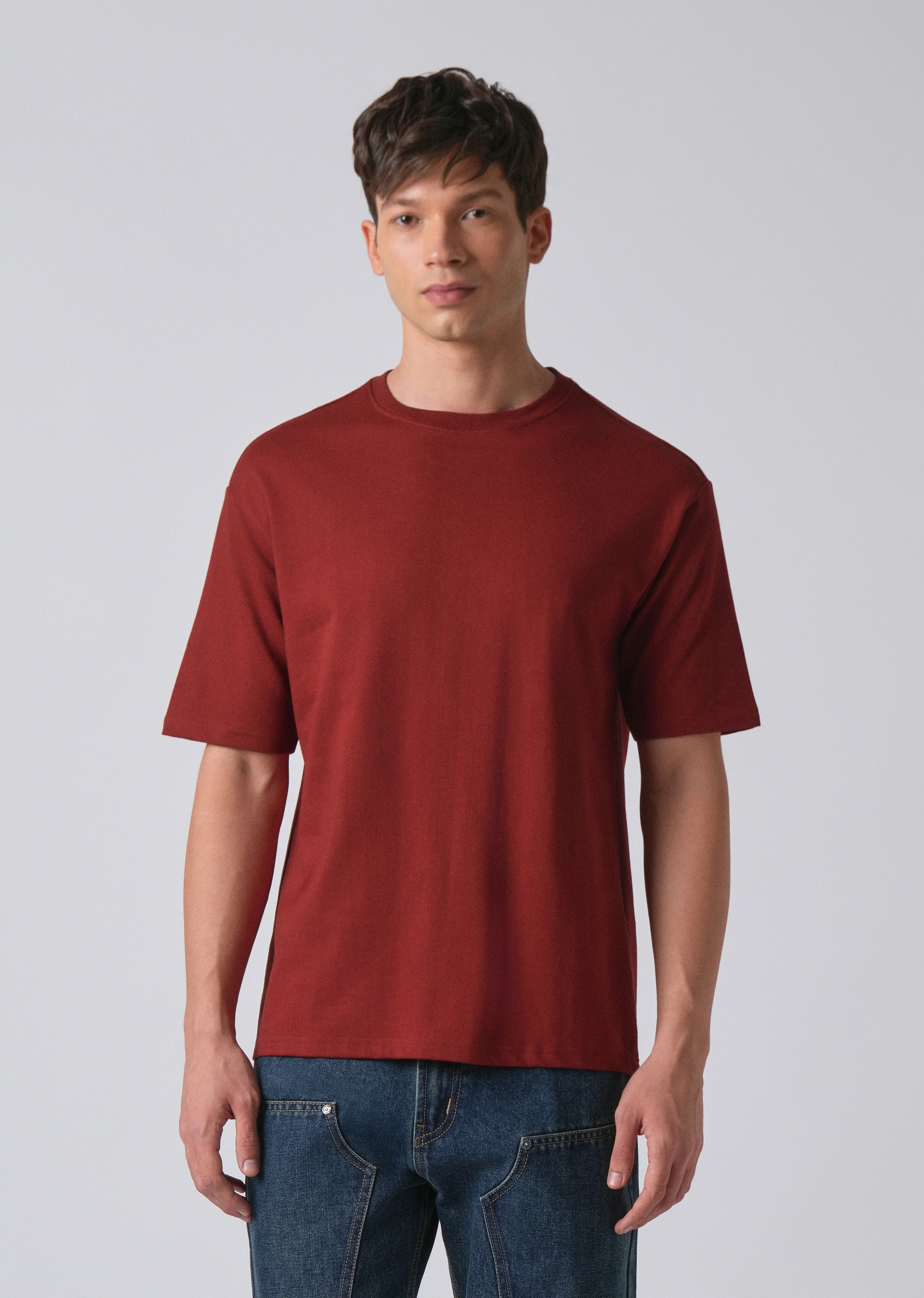 Red Basic Relaxed Fit T-shirt - Image 3