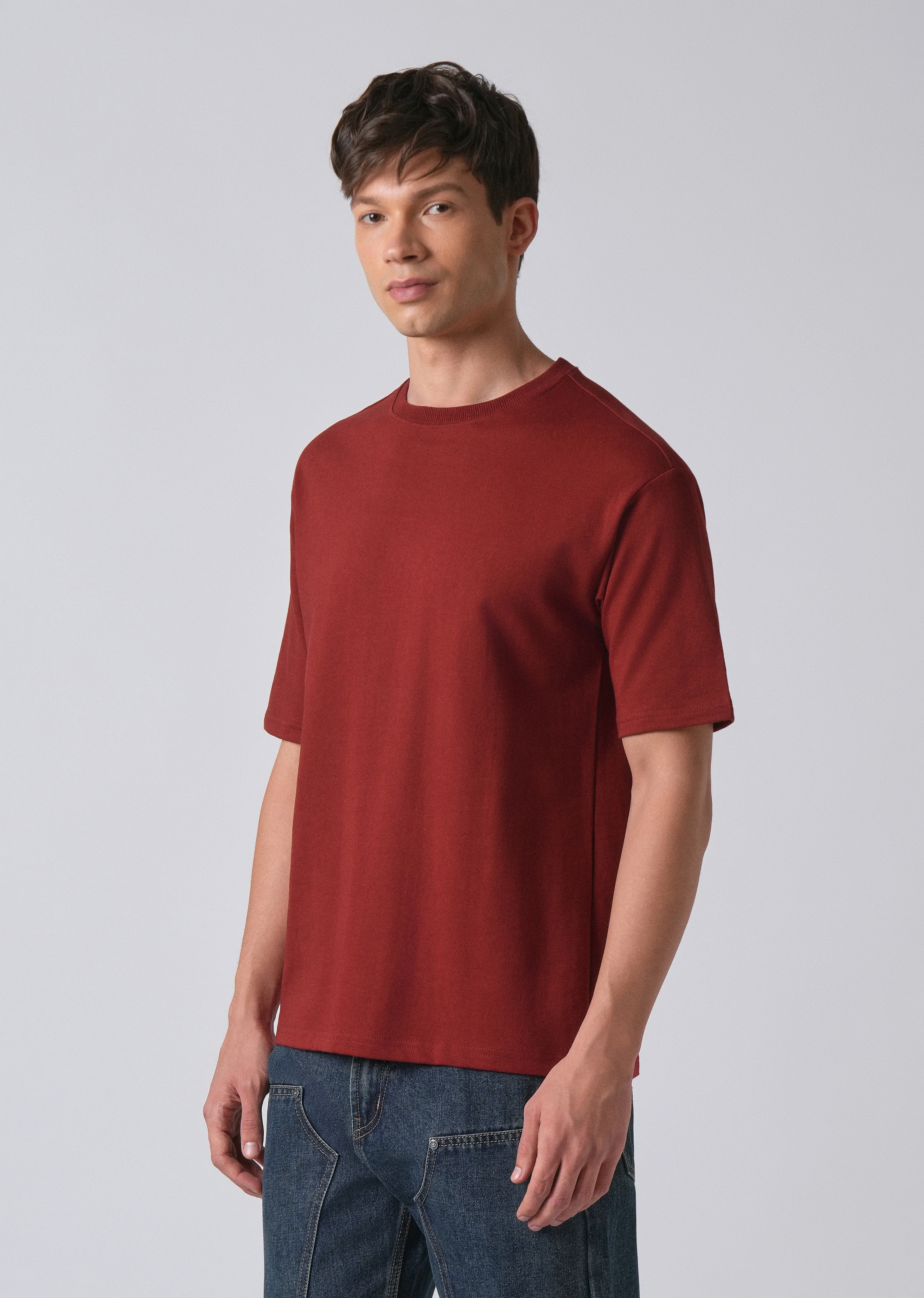Red Basic Relaxed Fit T-shirt - Image 4