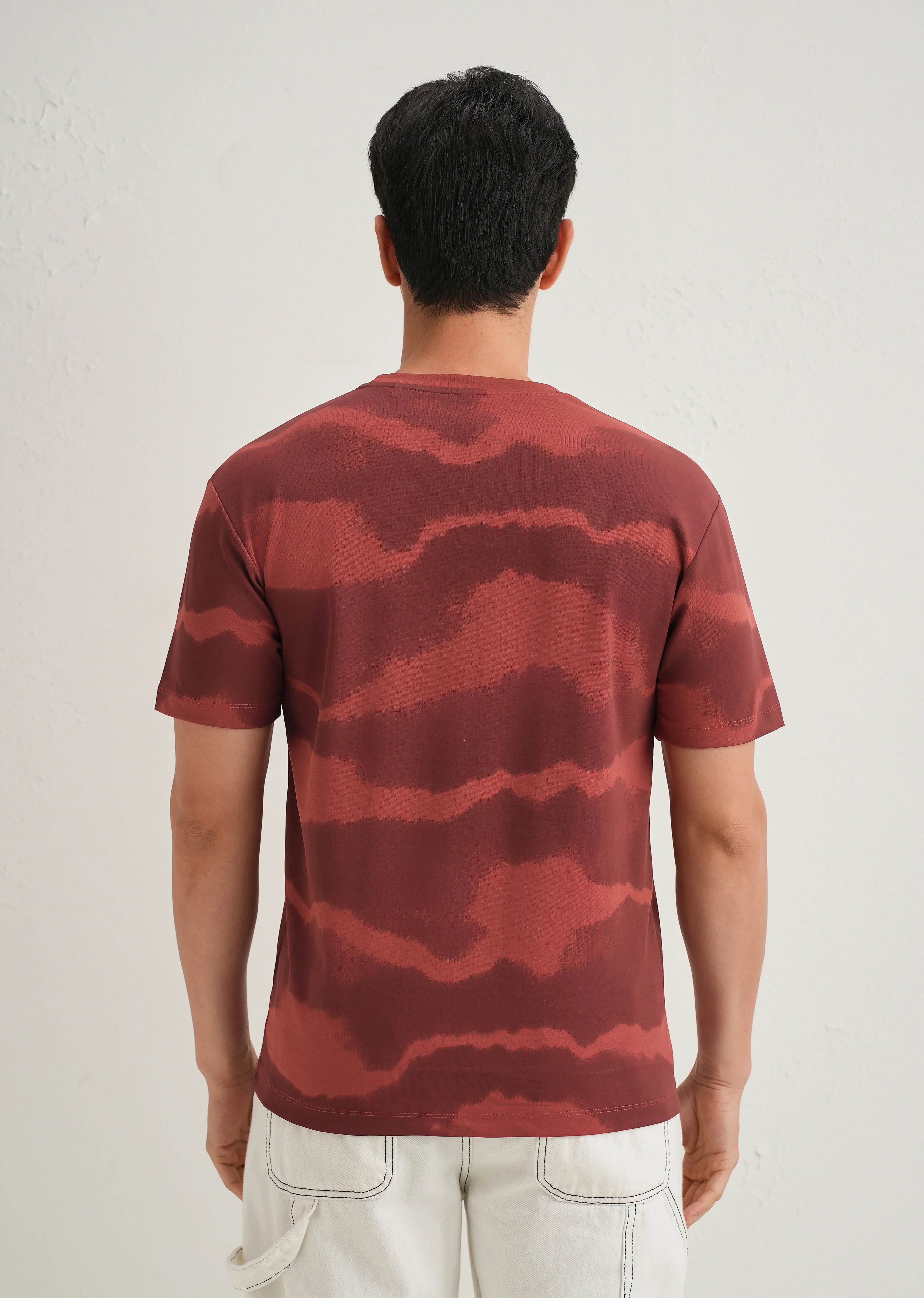 Red Dye Cactus Patch Print T-Shirt - Image 3
